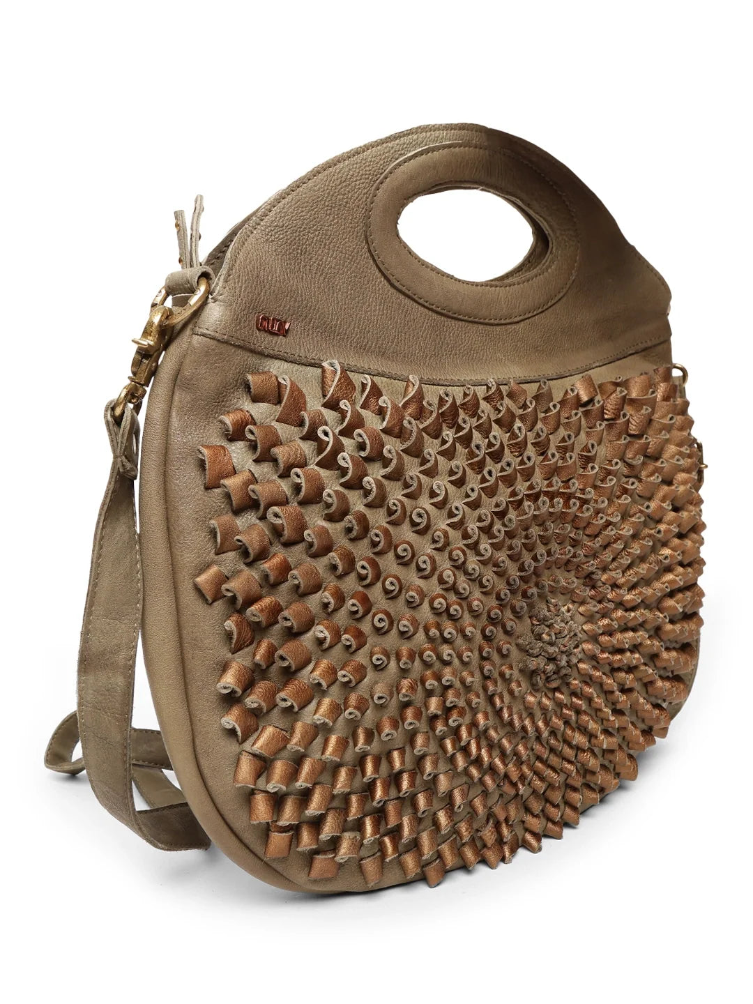 Art N Vintage Glory:  Beige Leather Crossbody & handbag
