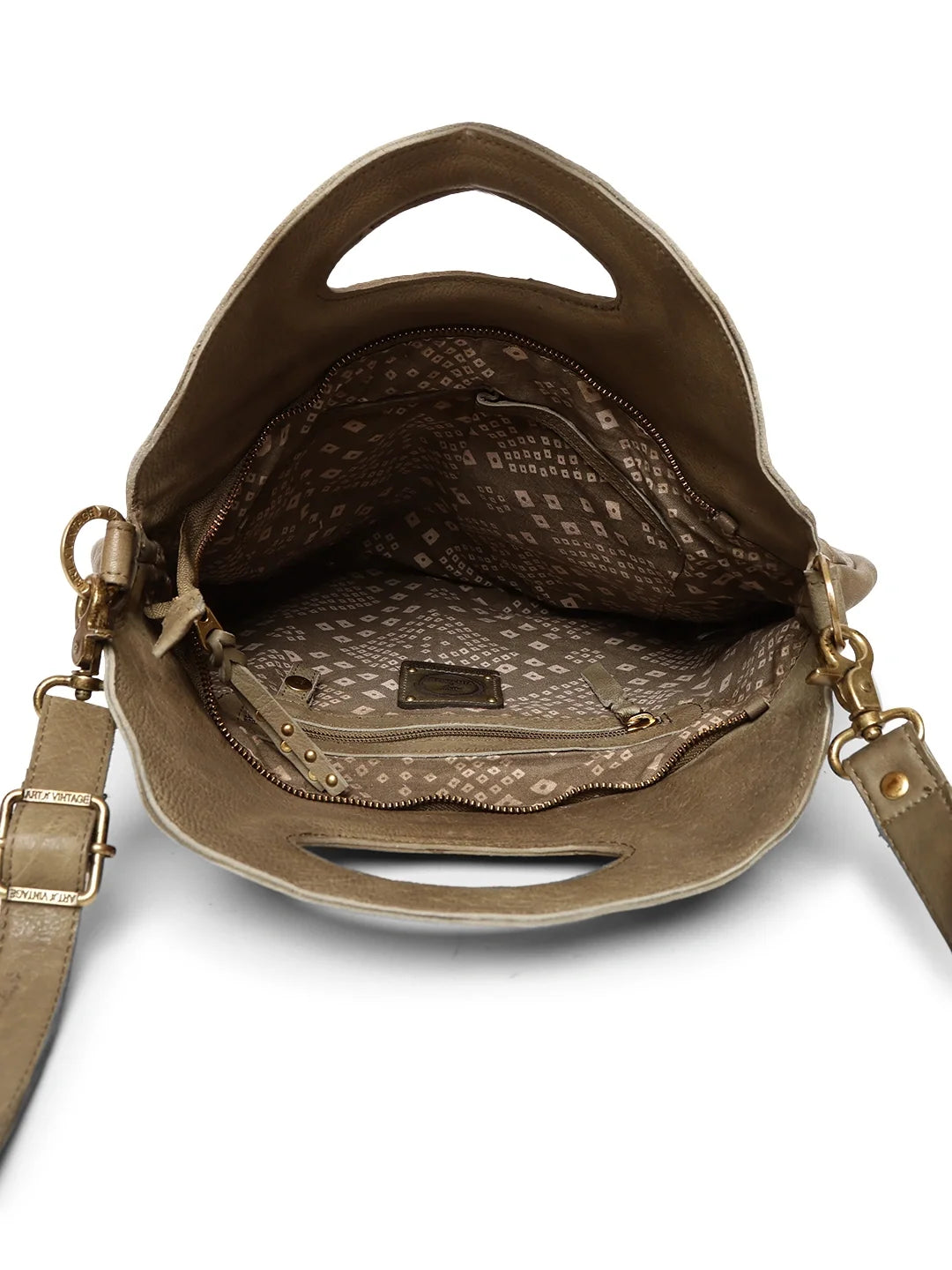 Art N Vintage Glory:  Beige Leather Crossbody & handbag