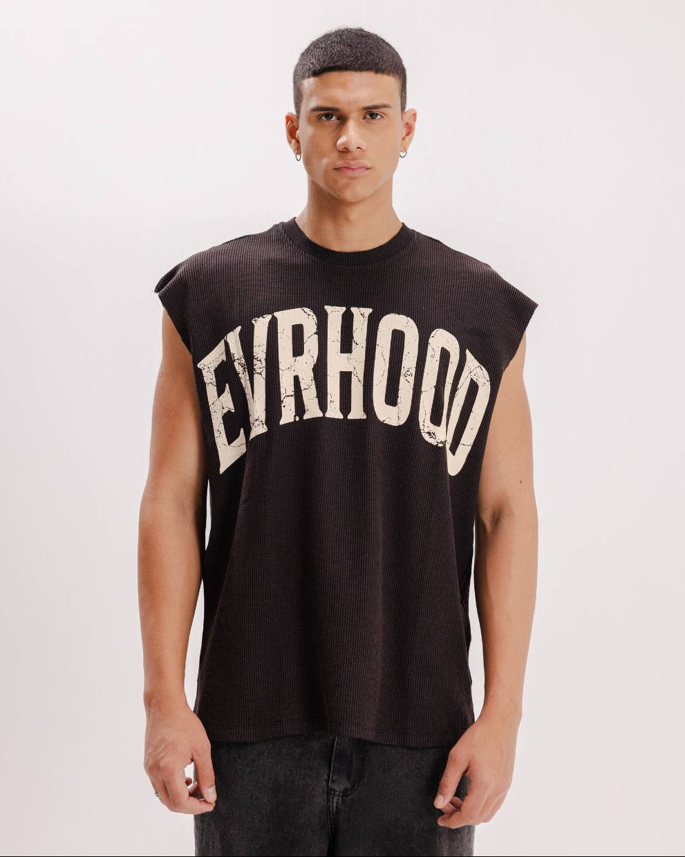 Waffle Sando - Obsidian Brown - Evrhood waffle knit sleeveless top