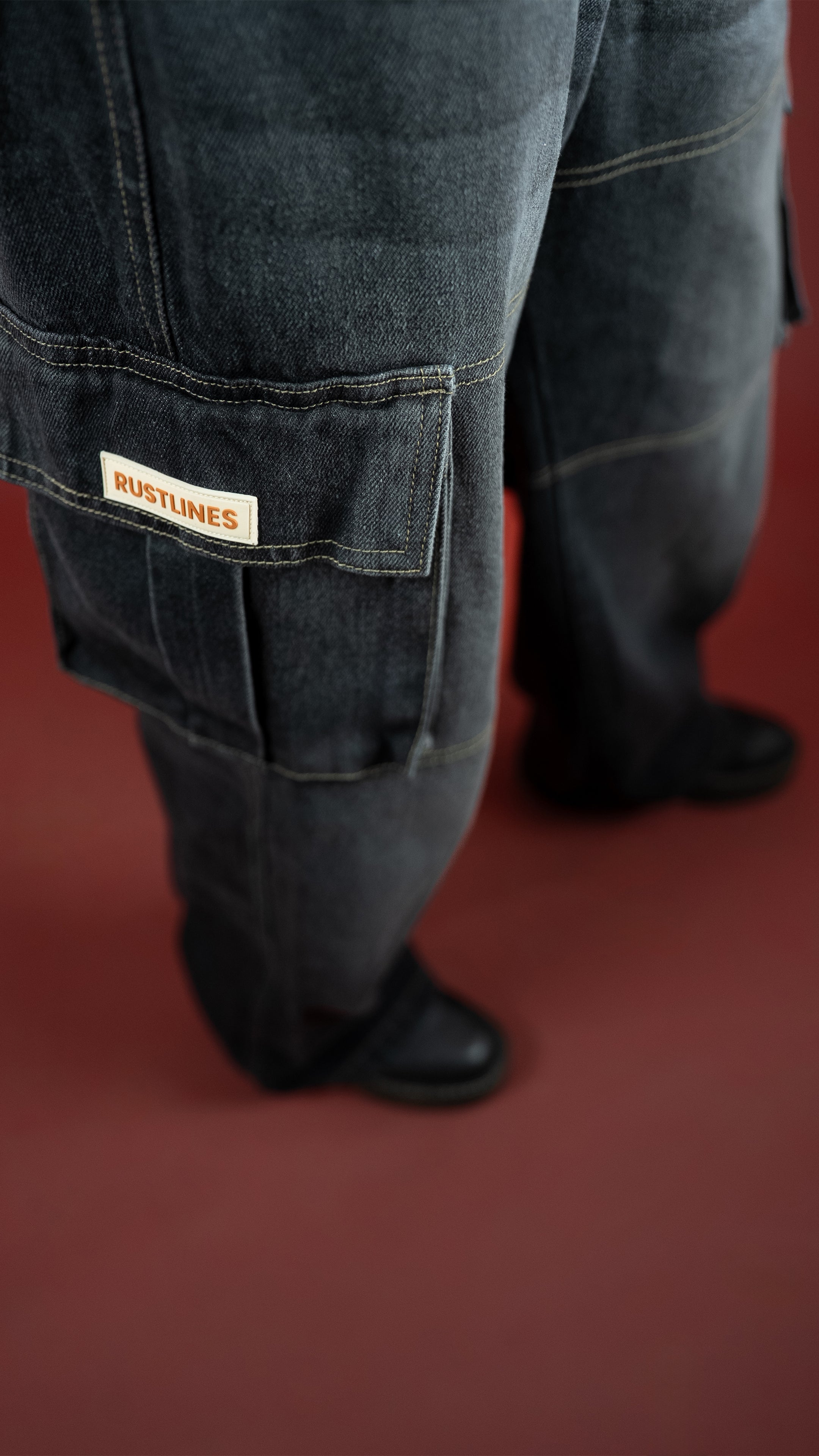 BLACK DENIM WOMEN'S CARGO
