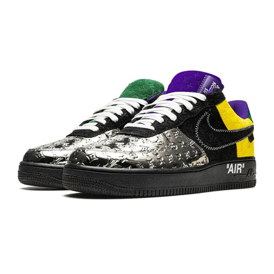 Louis Vuitton Nike Air Force 1 Low by Virgil Abloh Black Metallic Silver