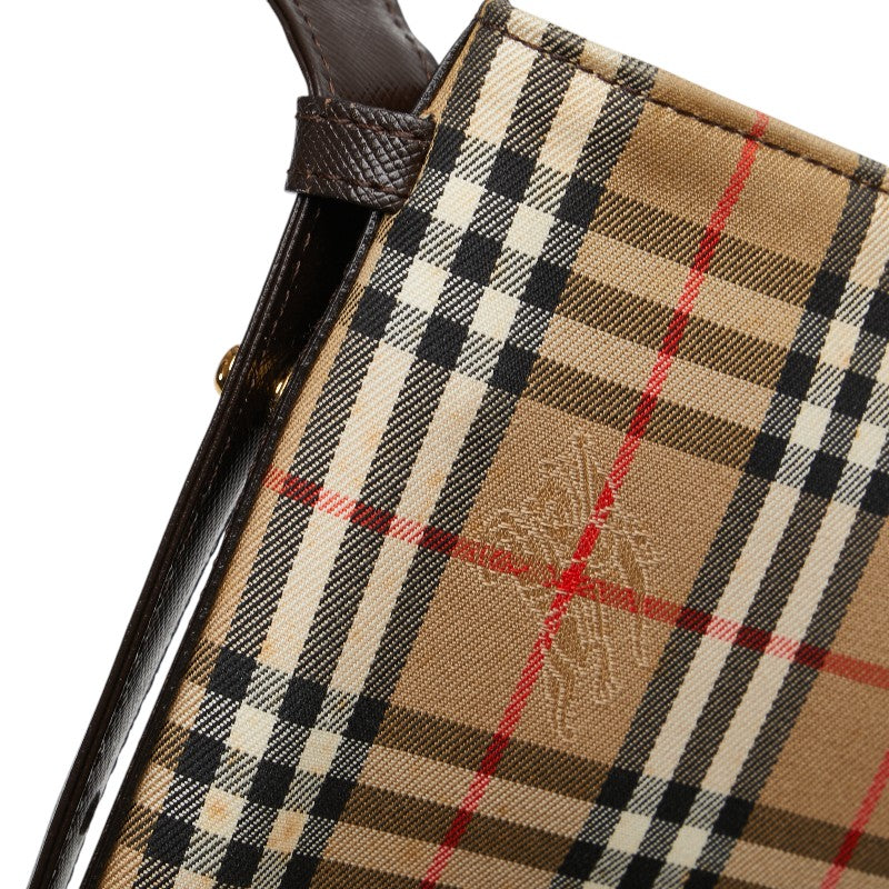 Burberry Nova Check Canvas Leather Shoulder Bag