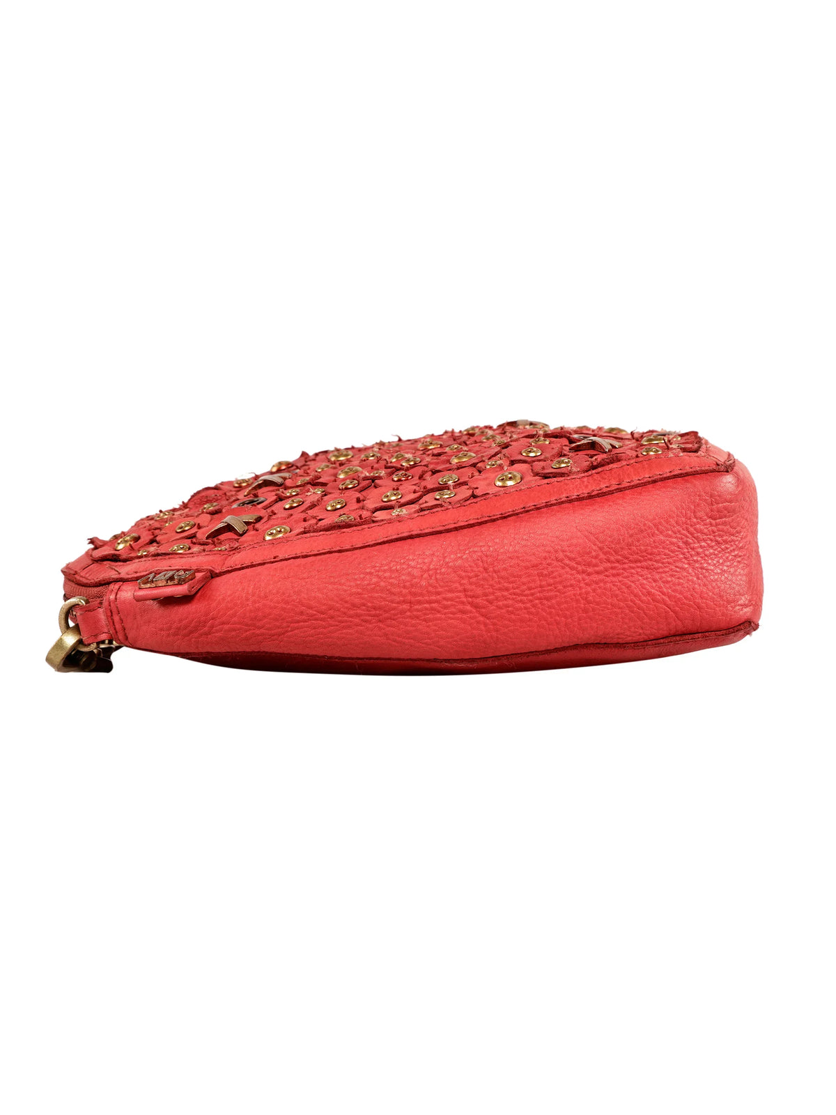 Red Heart Shaped Leather Handbag by Art N Vintage