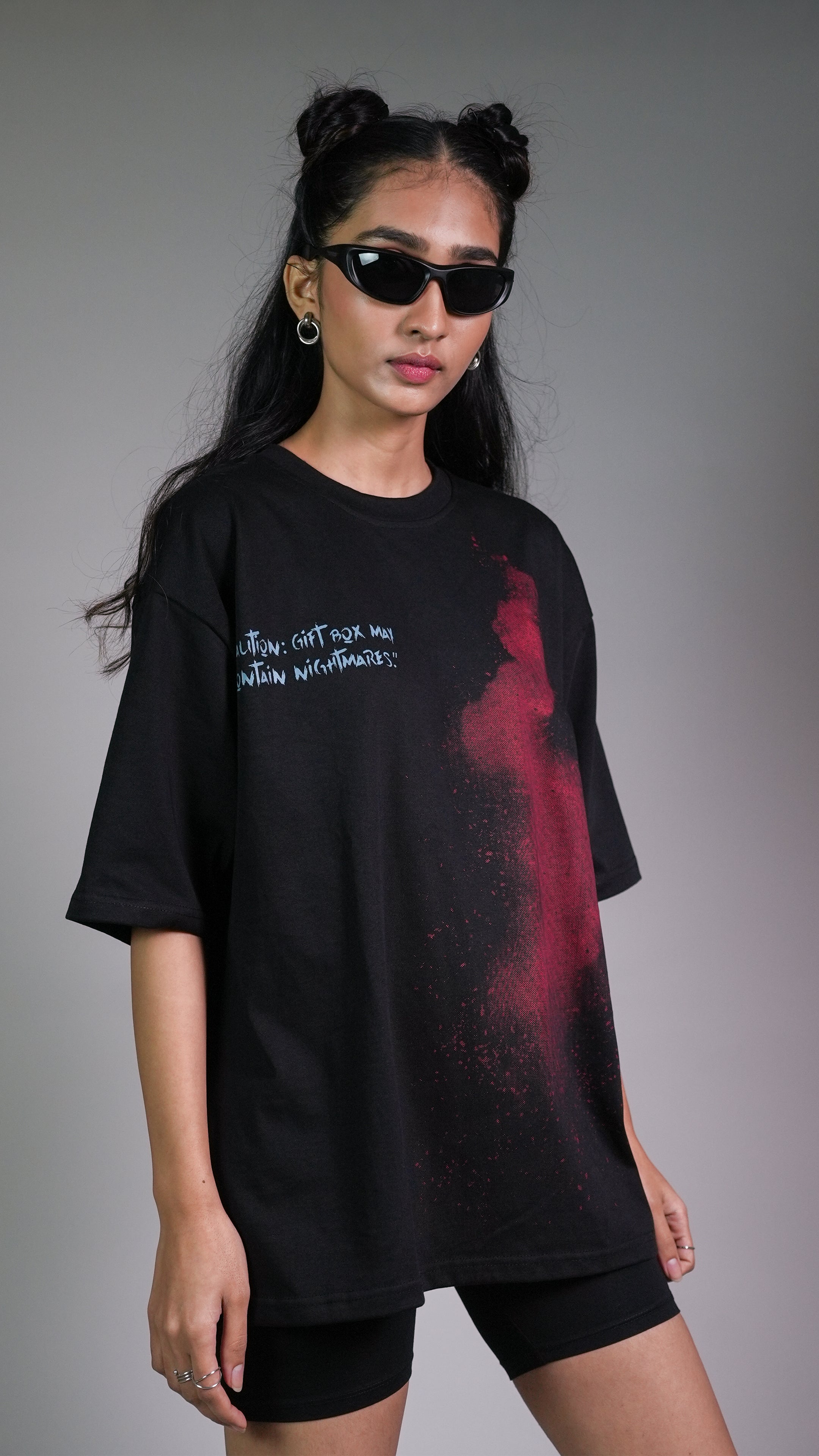 DARK SECRET BLACK WOMEN’S OVERSIZED T-SHIRT