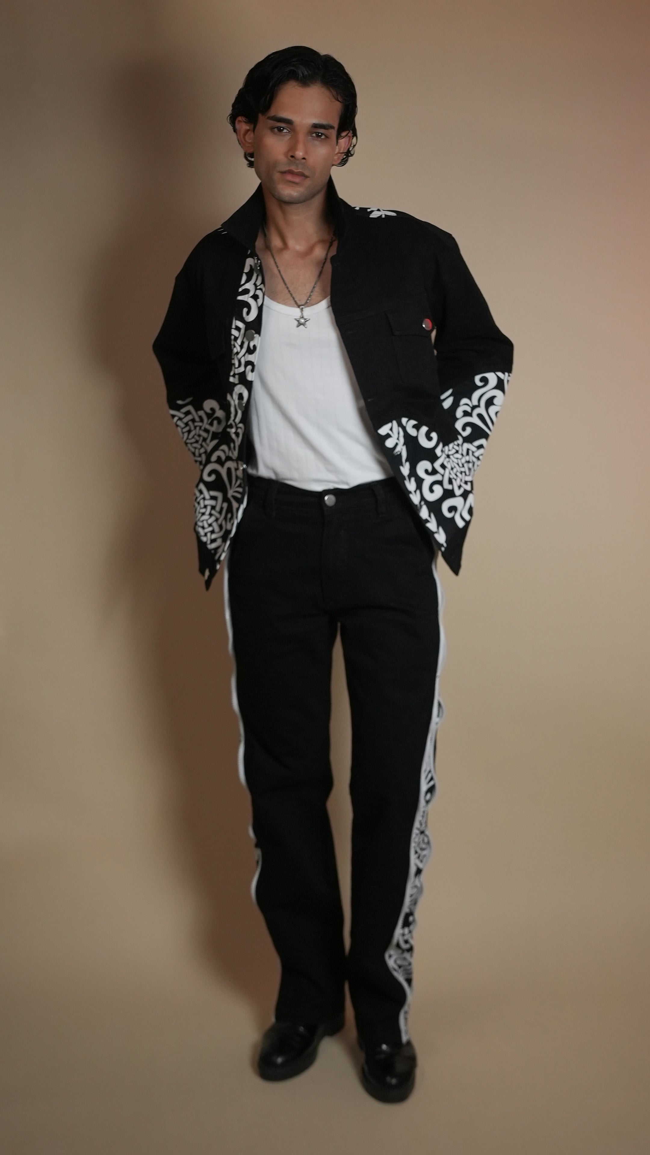 PATCHWORK DENIM BLACK MEN'S JACKET [50/50 LIMITED EDITION]