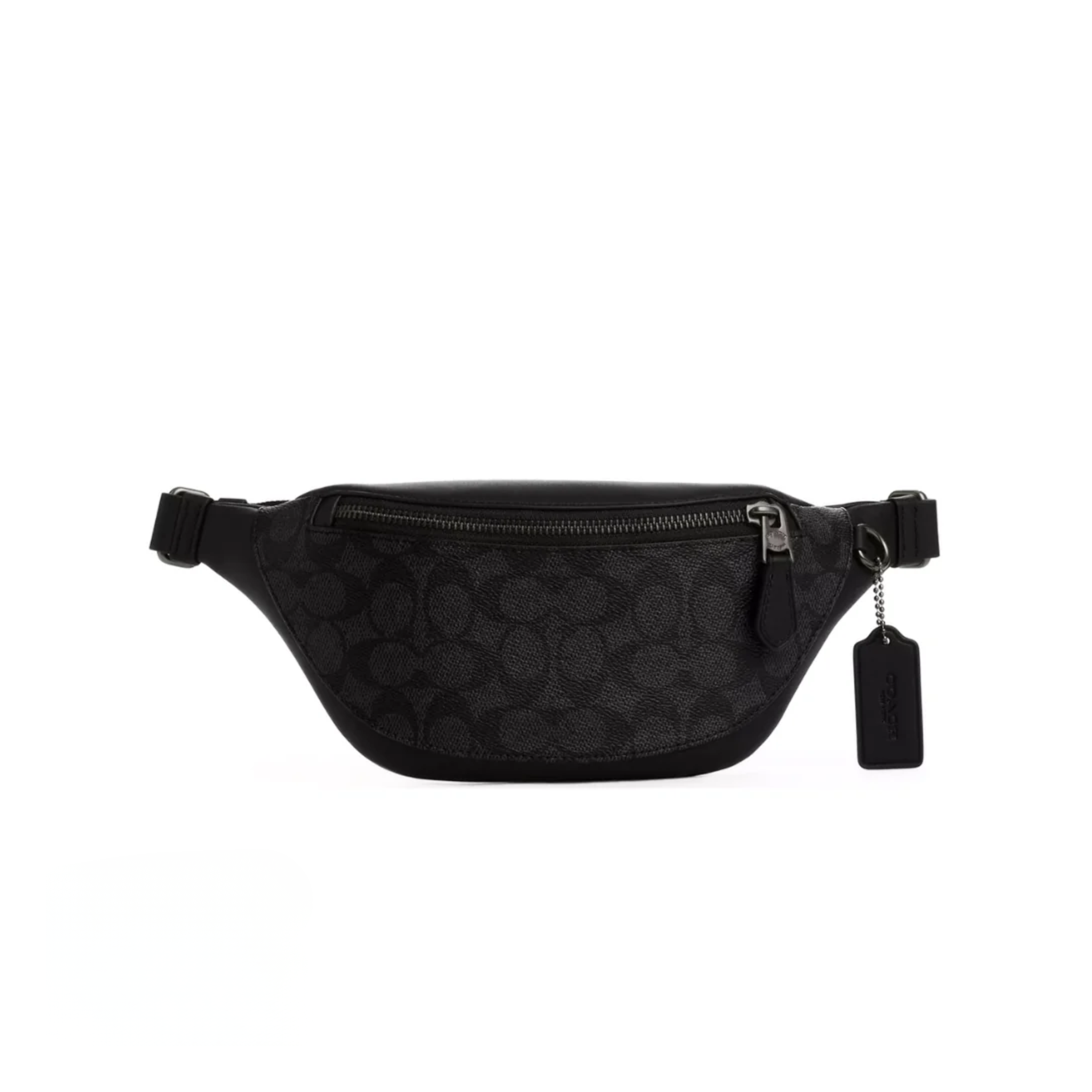 Coach Warren Mini Belt Bag In Signature Gunmetal Charcoal Black