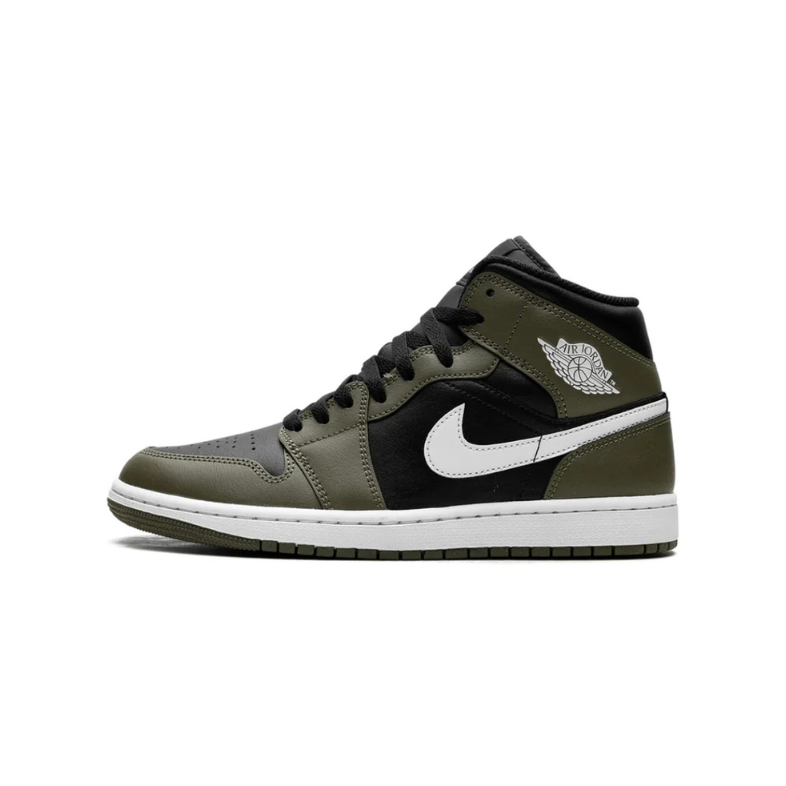 AIR Jordan 1 Mid Black White Olive