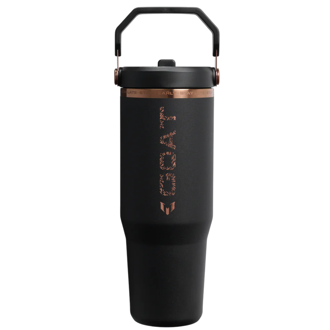 STANLEY Tumbler Mug IceFlow Flip Straw Messi GOAT Black 30 Oz