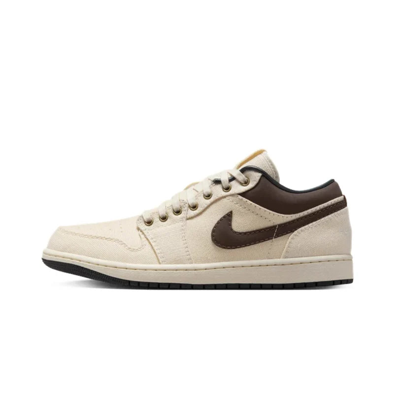 nike Air Jordan 1 Low Premium Pale Ivory Off Noir Baroque Brown
