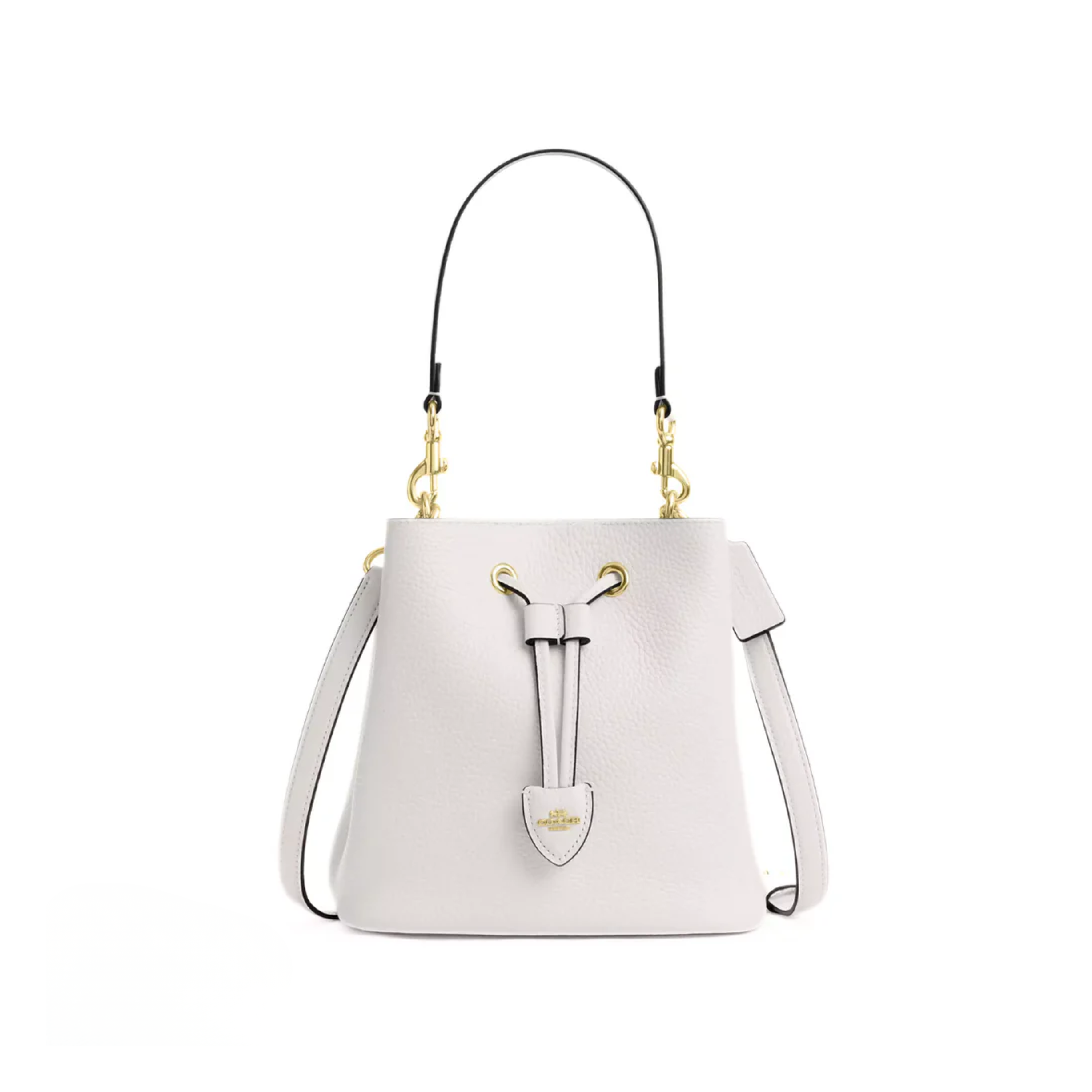 Coach Rowan Bucket Bag pebbled leather Gold Chalk