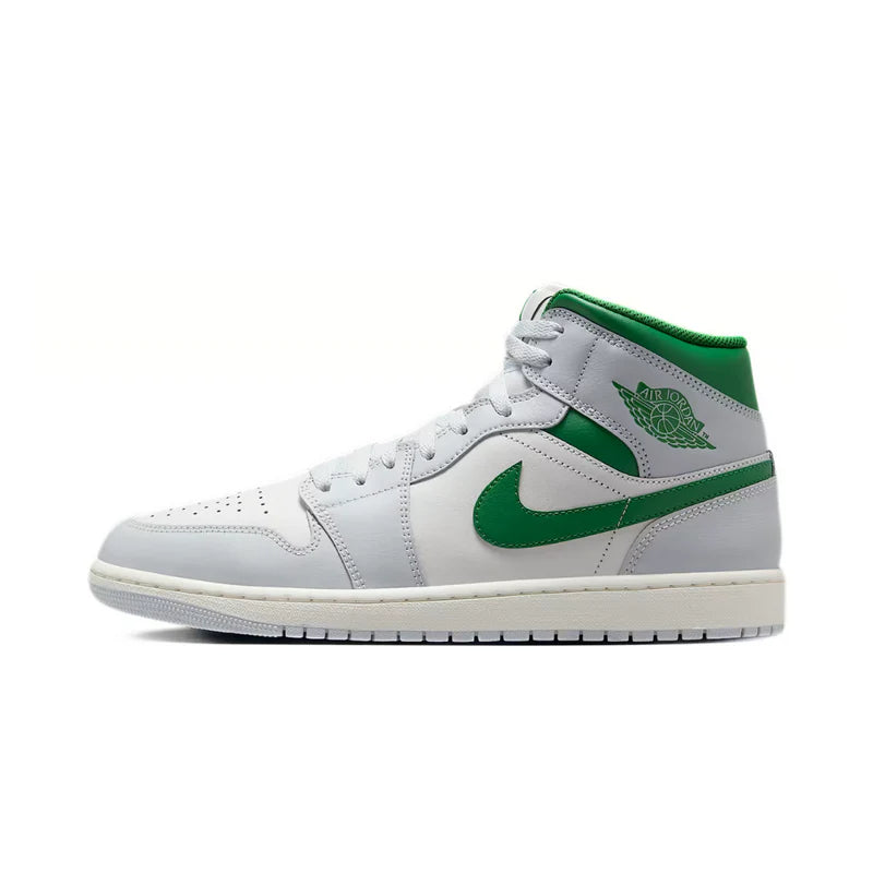 NIKE Air Jordan 1 Mid White Pure Platinum Pine Green
