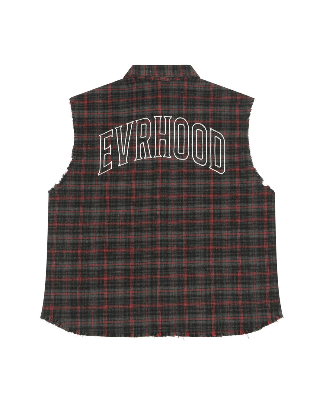 Shredded Checks - Bloodline Grid - Evrhood shredded sleeveless check shirt
