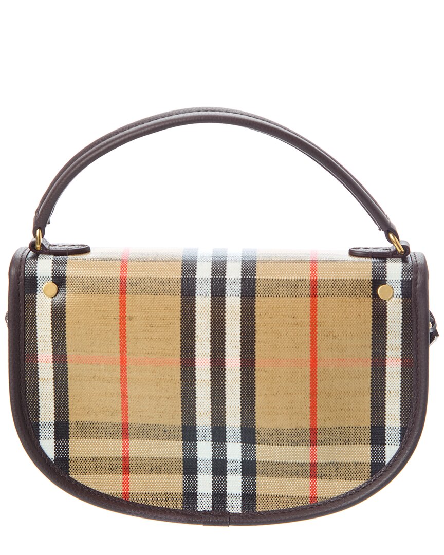 Burberry Highlands Check E-Canvas & Leather Shoulder Bag