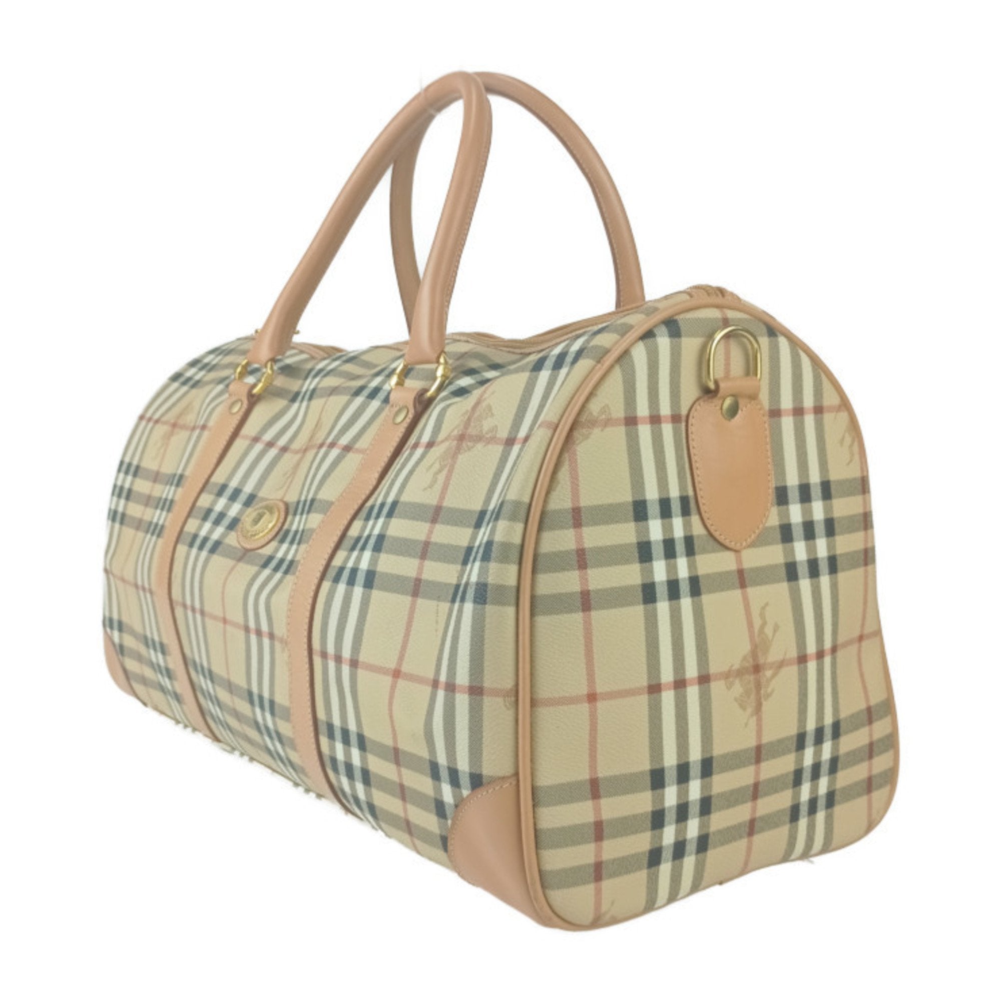 Burberry Pvc Leather Boston Bag Handbag Shoulder Bag Tote Bag (Pre-Owned)