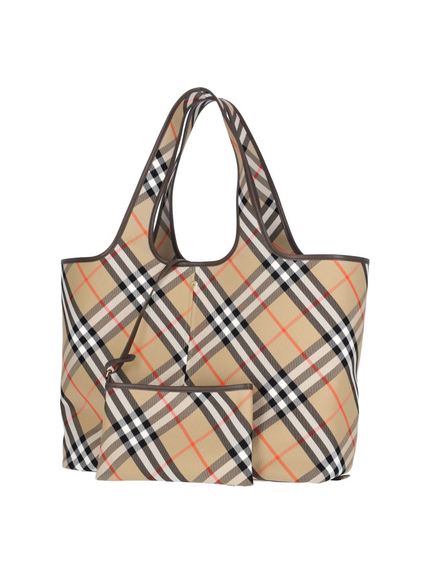 Check' Medium Tote – Beige