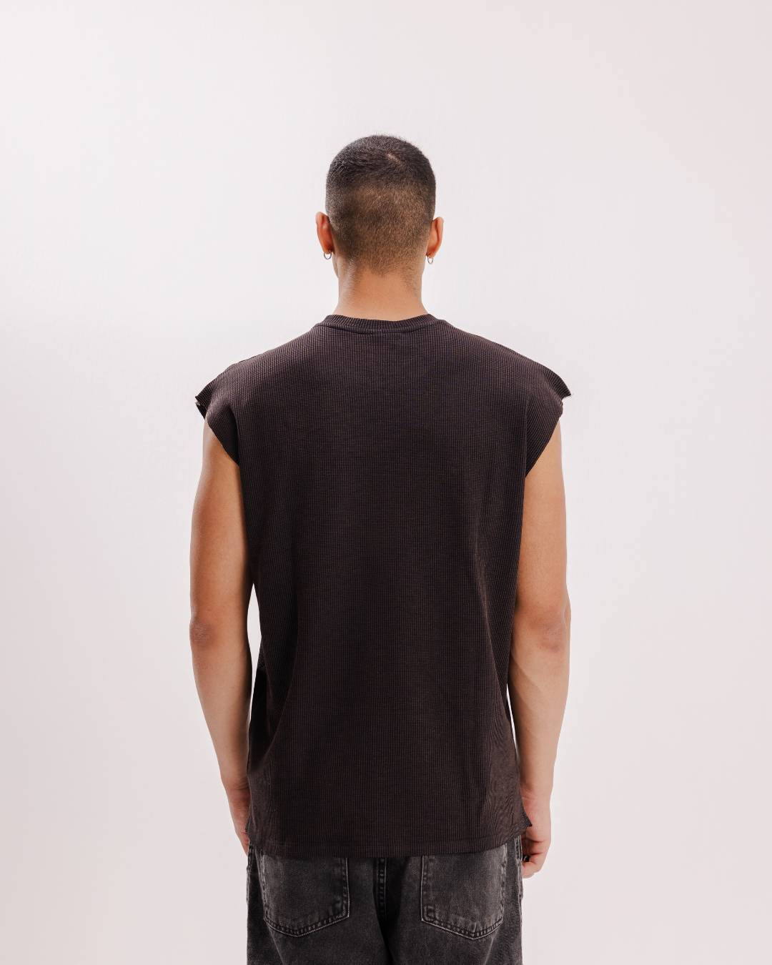 Waffle Sando - Obsidian Brown - Evrhood waffle knit sleeveless top