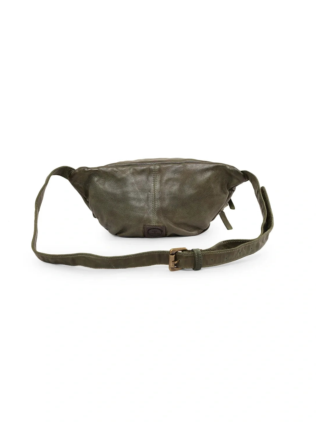 Vintage Olive Studded Genuine Leather Waist Bag