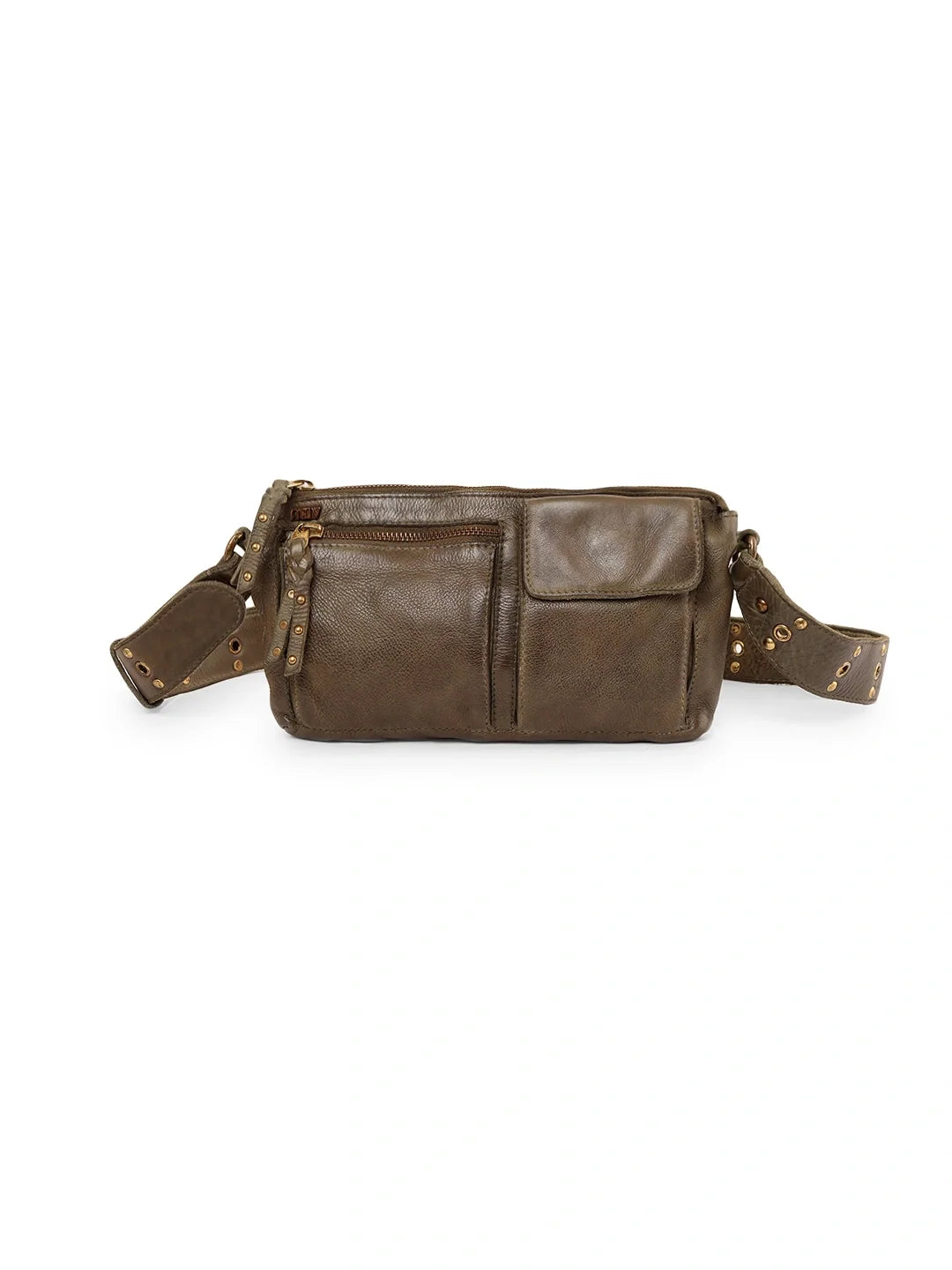URBAN VOYAGER: OLIVE CROSSOVER SLING BAG BY ART N VINTAGE