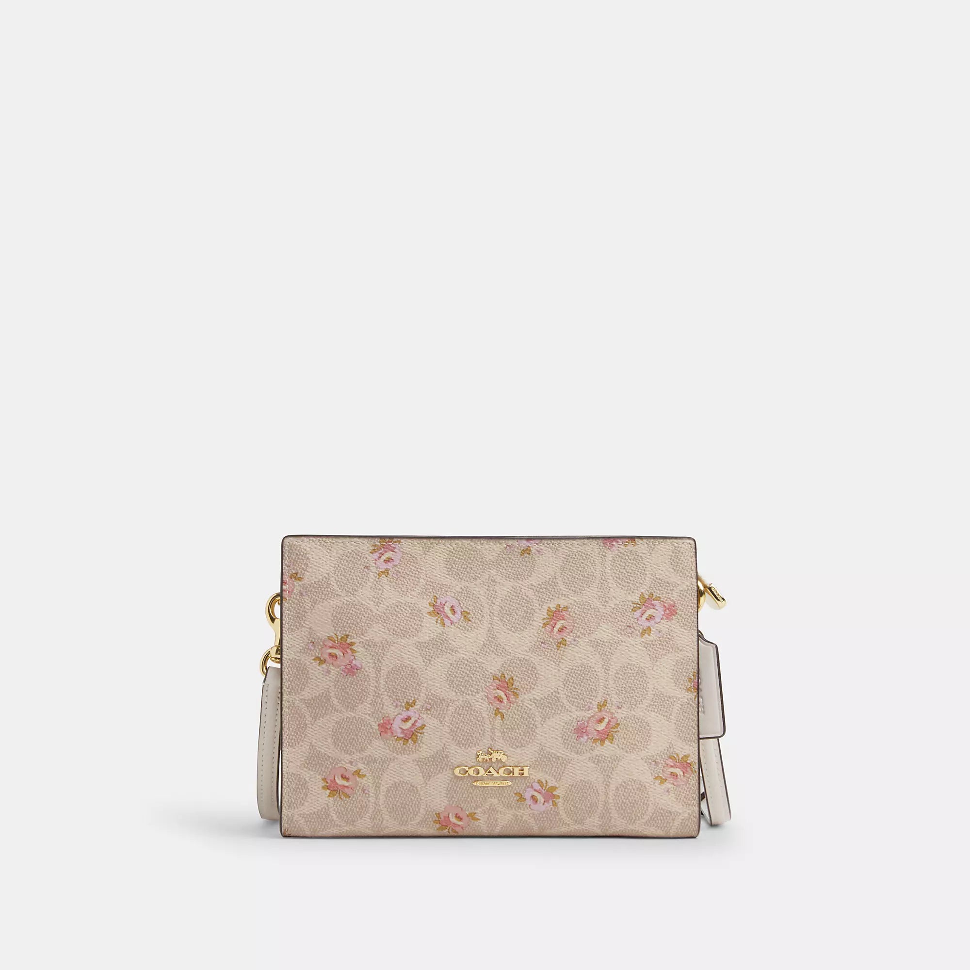 Coach Slim Crossbody Bag In Signature Canvas With Floral Print