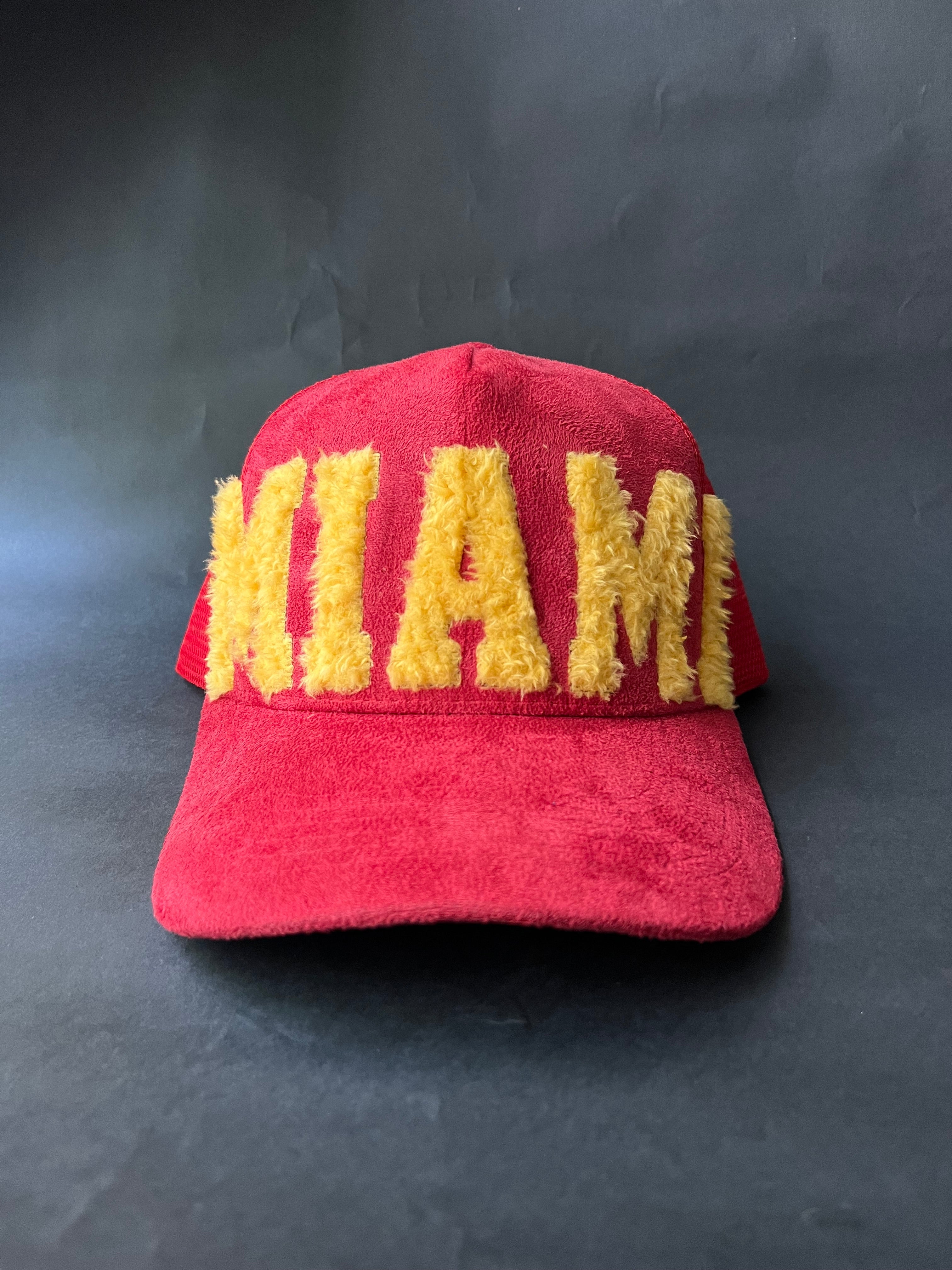 MIAMI - Red Suade Trucker Cap