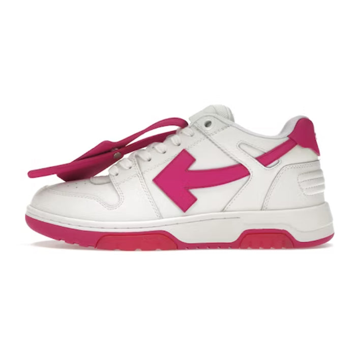 OFF-WHITE Out Of Office Calf Leather White Fuchsia (W) Available at Pick your kiicks.