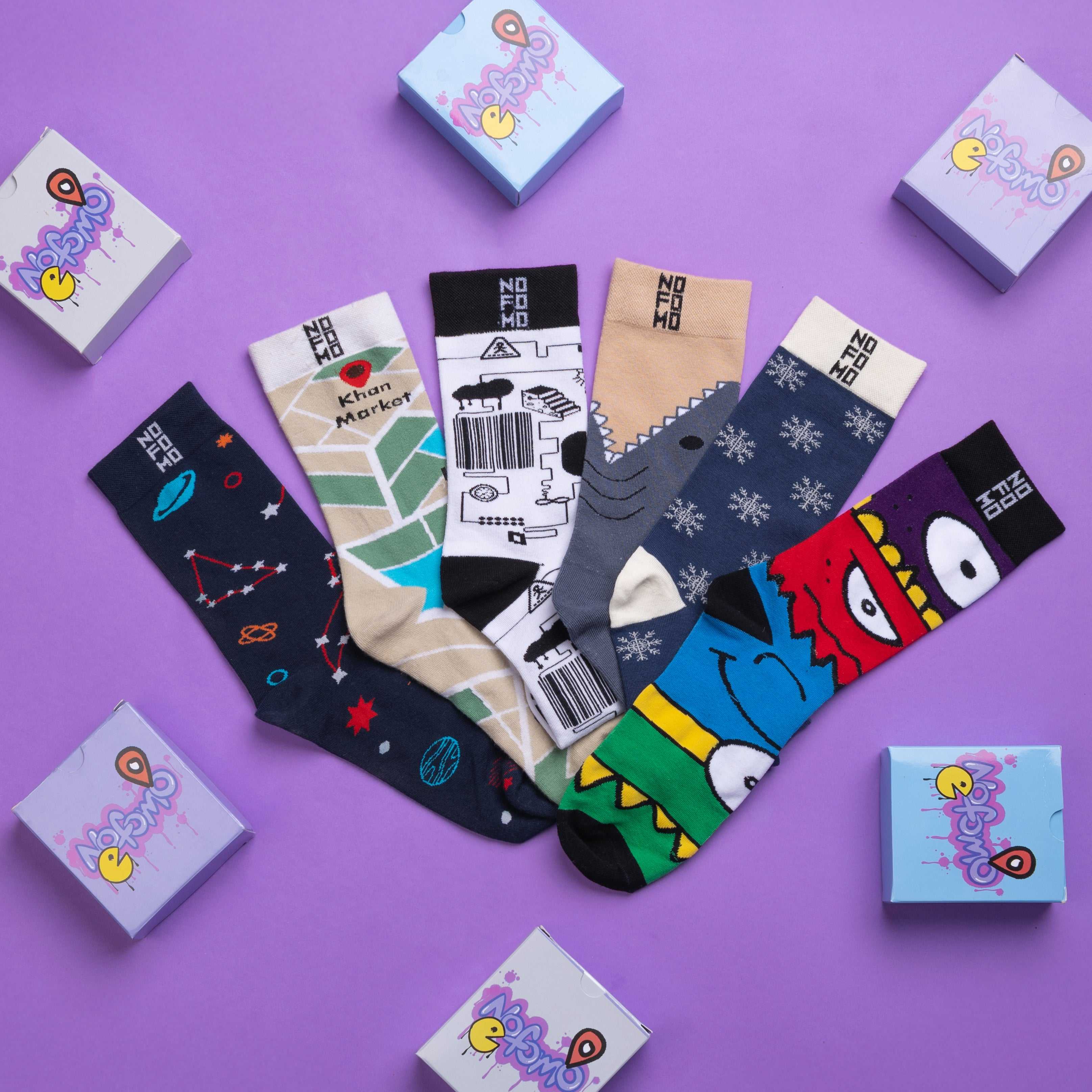 Box Of 6 - Crew Length Socks