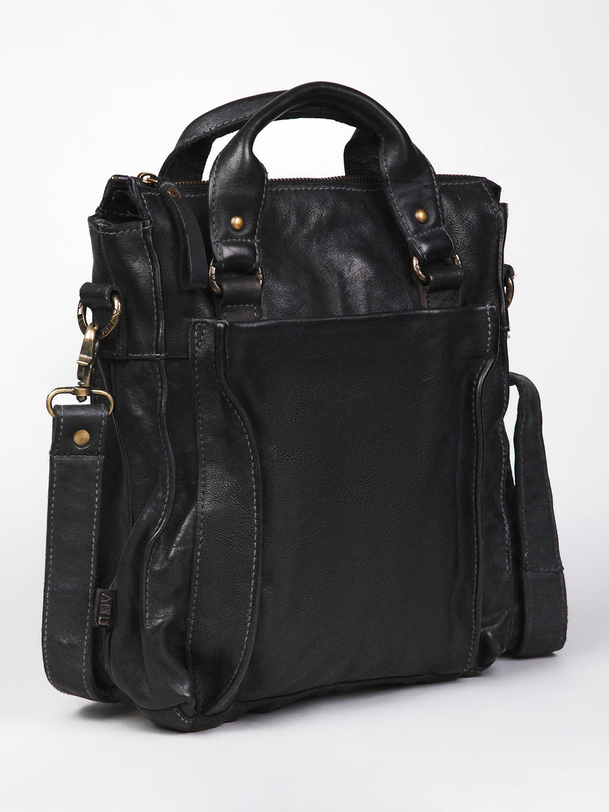 Gabriel :Cognac Veg Tanned Washed Leather Crossbody Bag by art n vintage