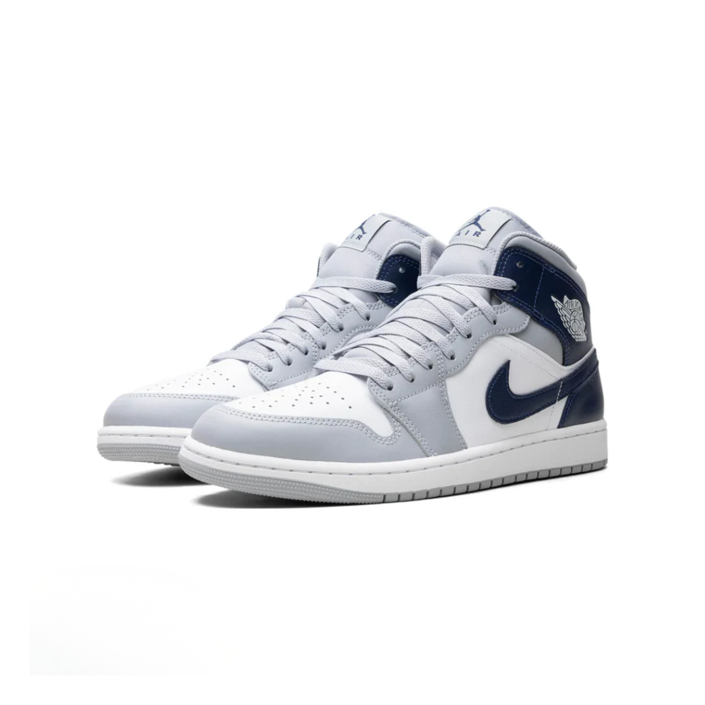 NIKE Air Jordan 1 Mid Wolf Grey Midnight Navy