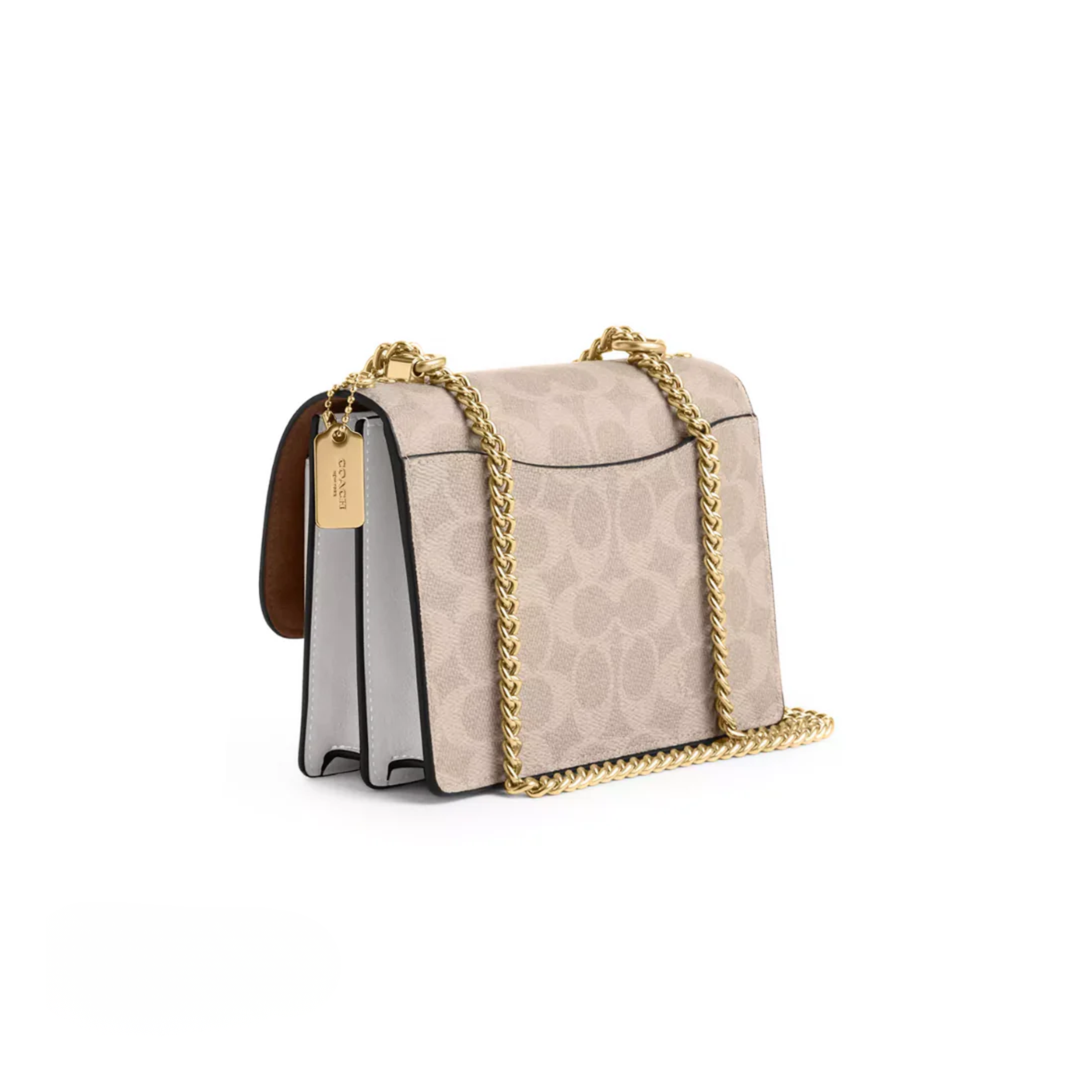 Coach Mini Klare Crossbody Bag In Signature Canvas Gold Sand Chalk