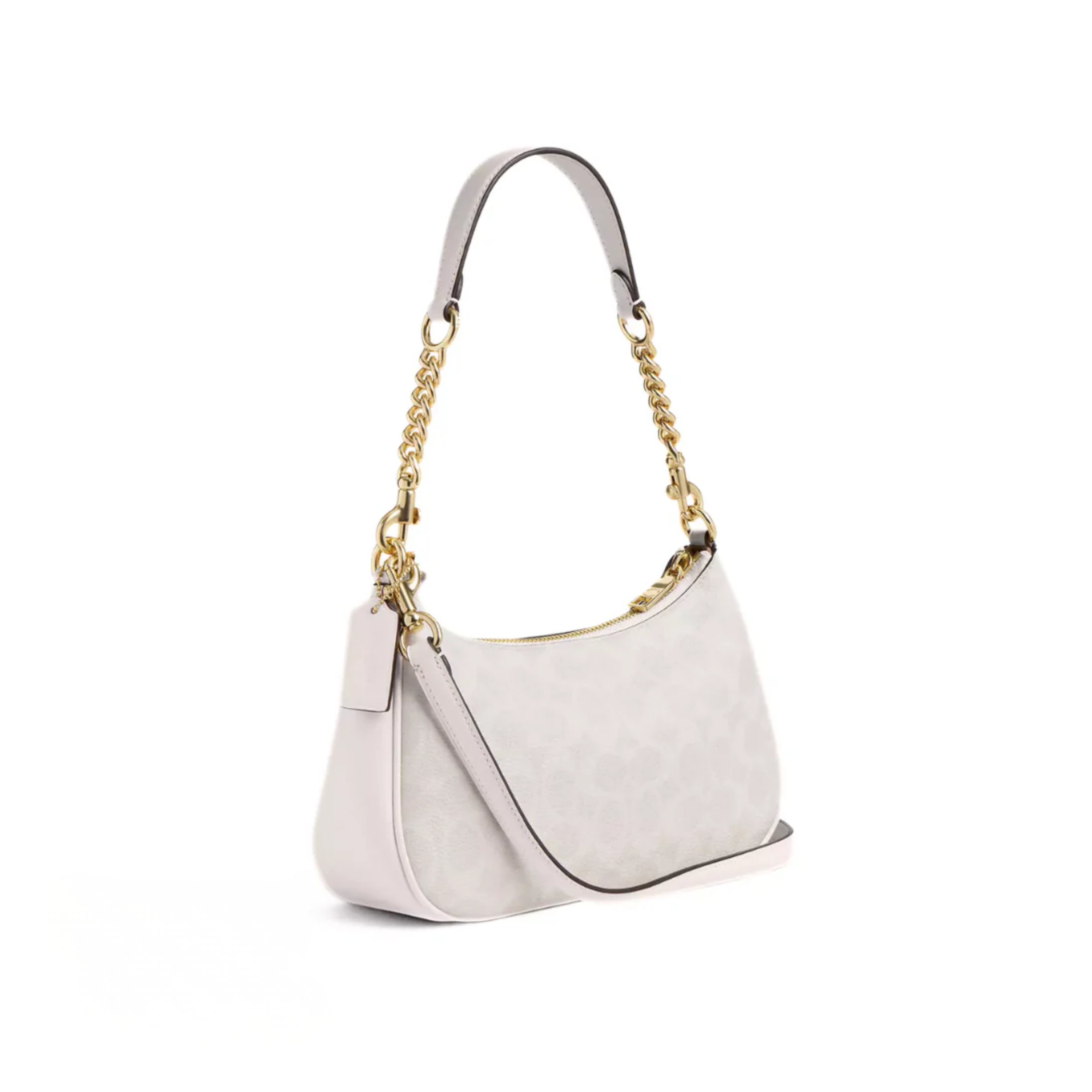 COACH Teri Shoulder Bag In Signature Canvas Gold White Chalk