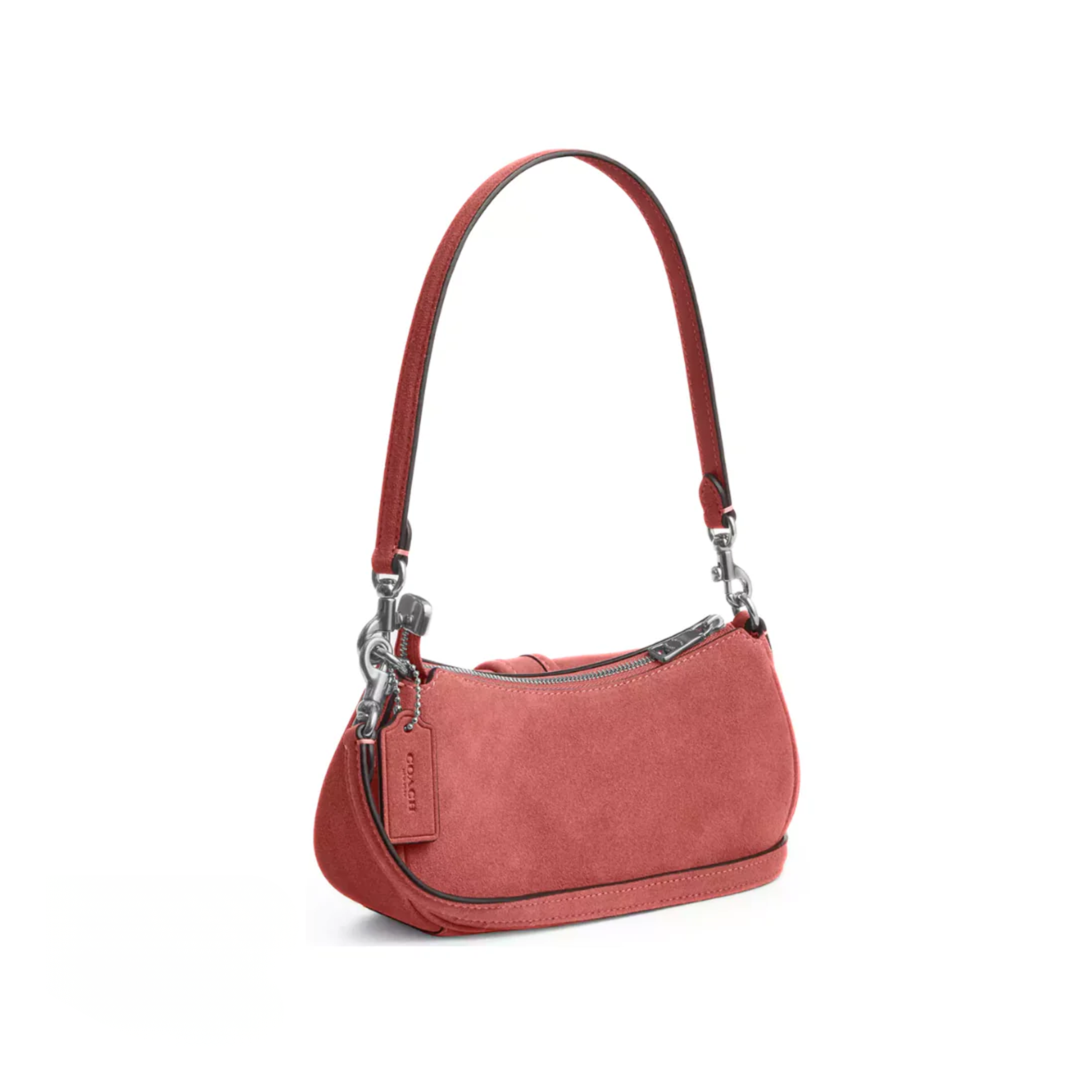 Coach Ashton Mini Shoulder Bag suede Silver Pink