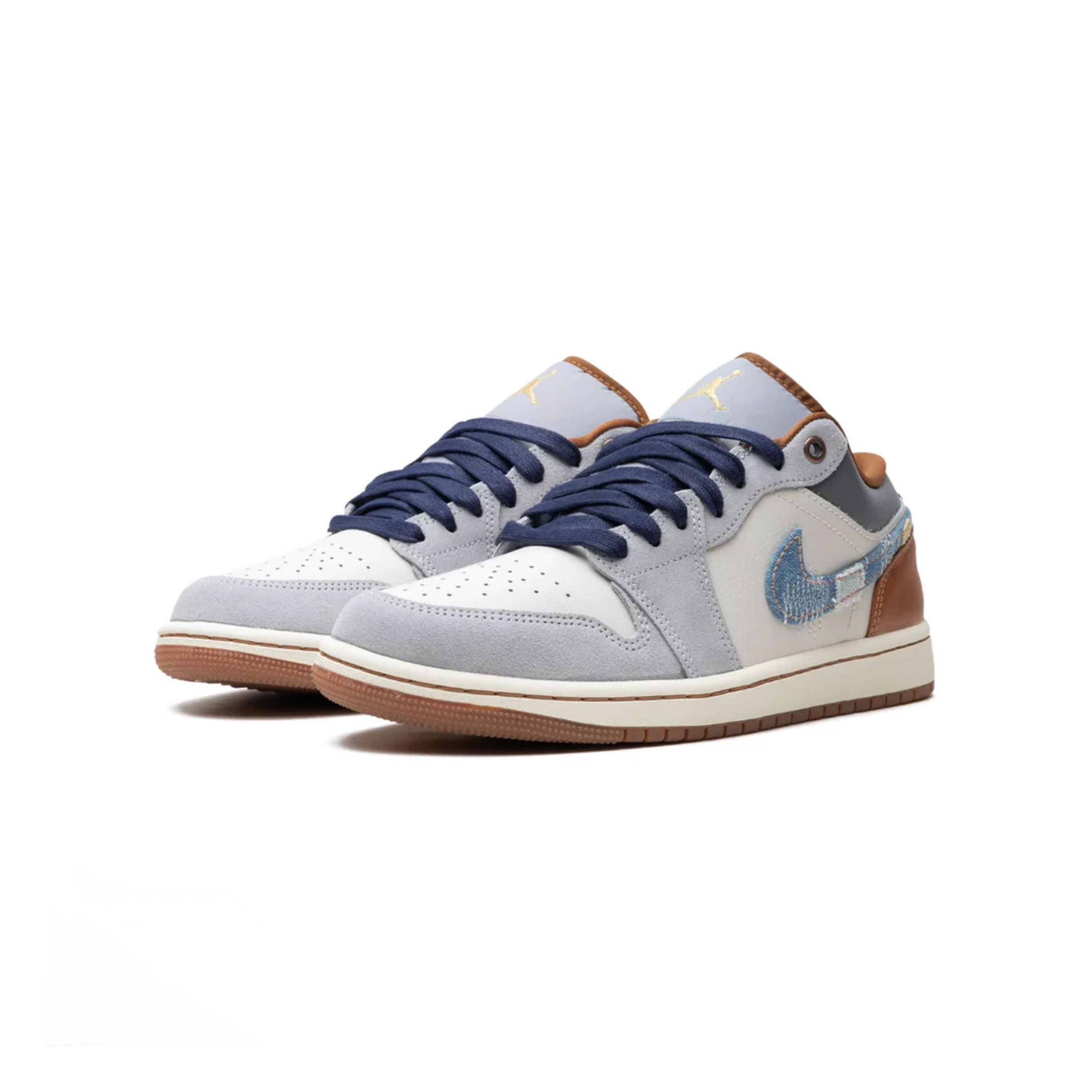 NIKE Air Jordan 1 Low SE Phantom Repaired Denim Swoosh