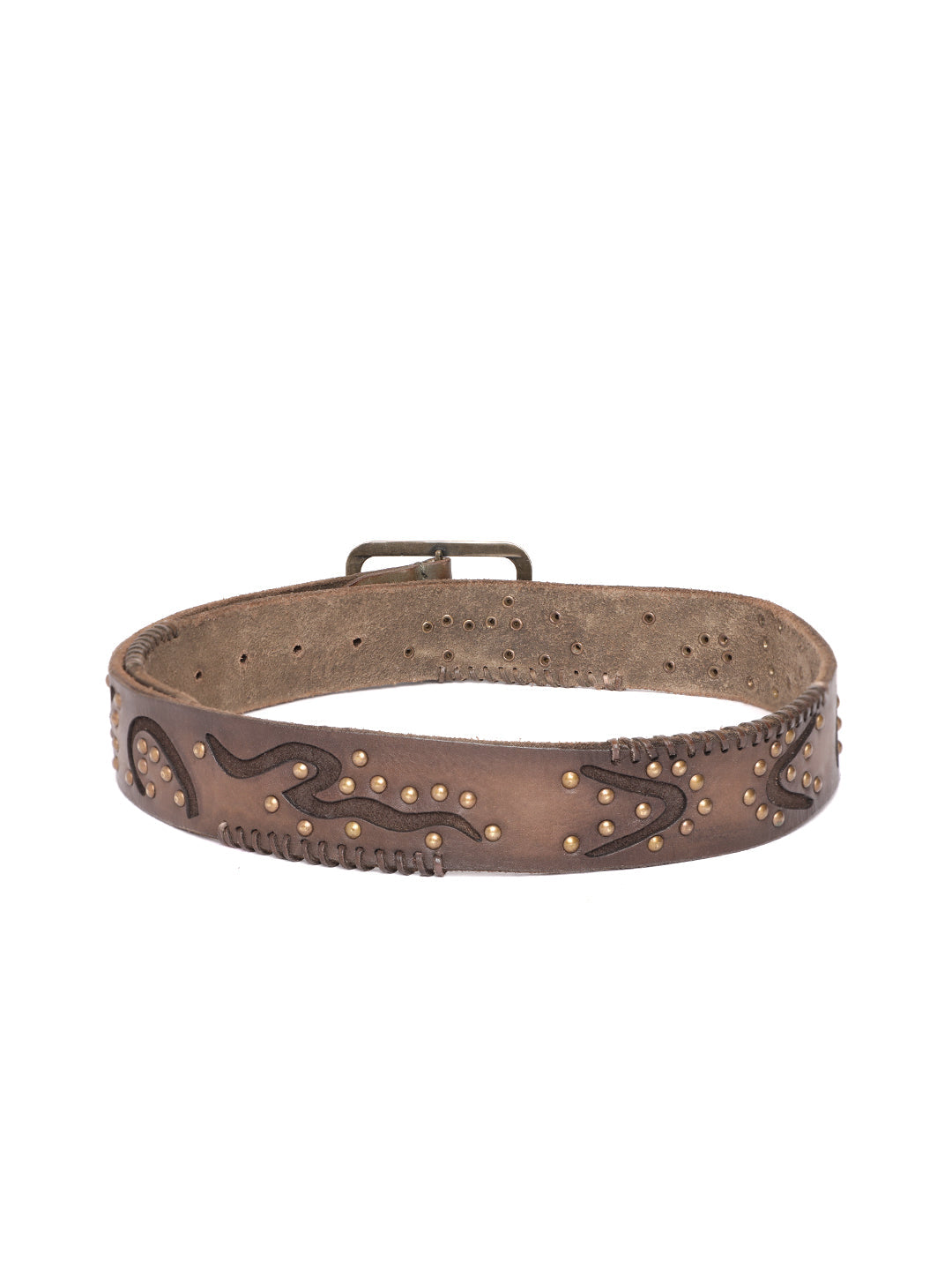 BROWN Mens Classic Olive Leather Belt by Art N Vintage