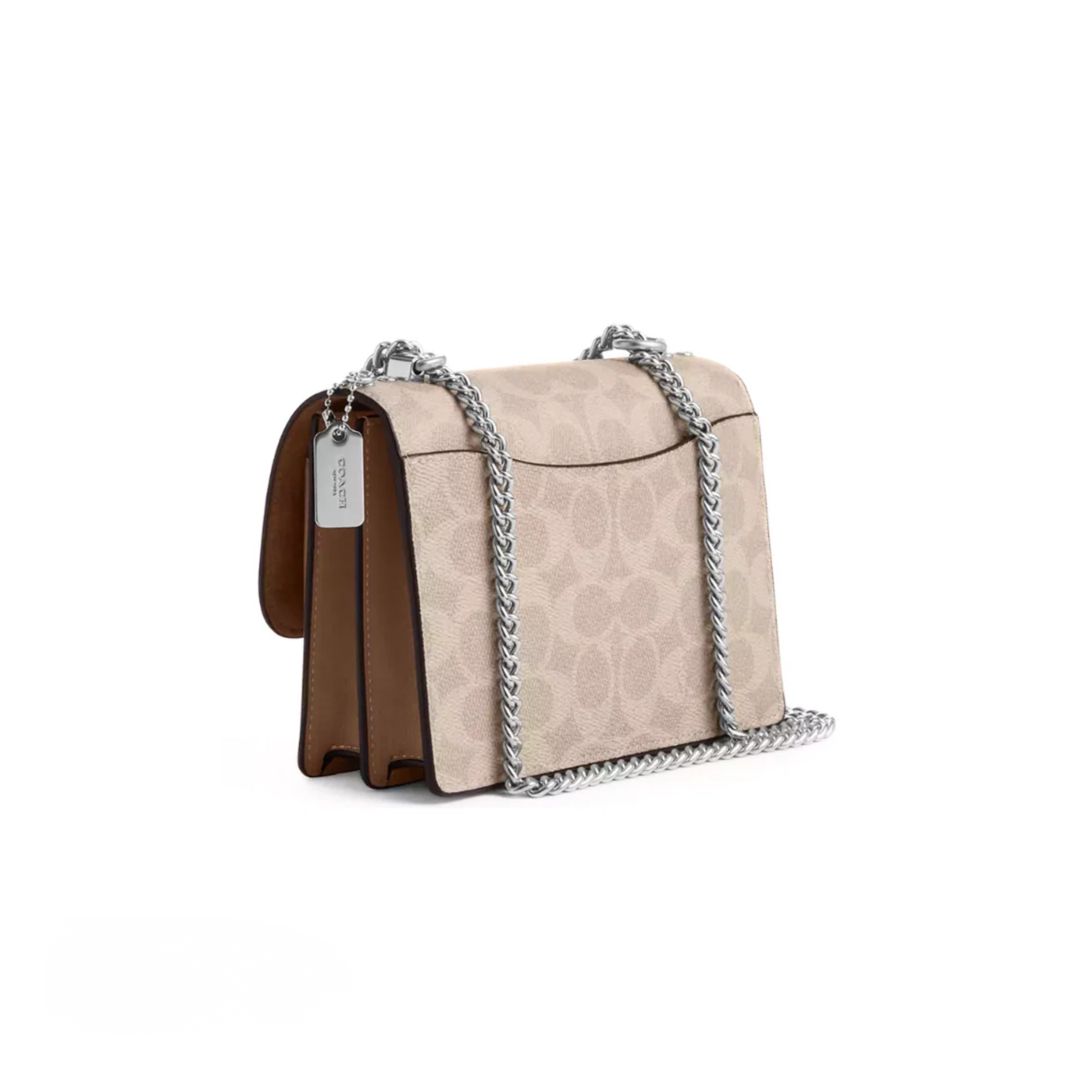 Coach Mini Klare Crossbody Bag In Signature Canvas Silver Sand Taupe