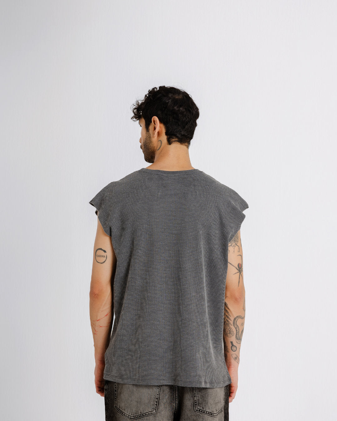Waffle Sando - Graphite - Evrhood waffle knit sleeveless top