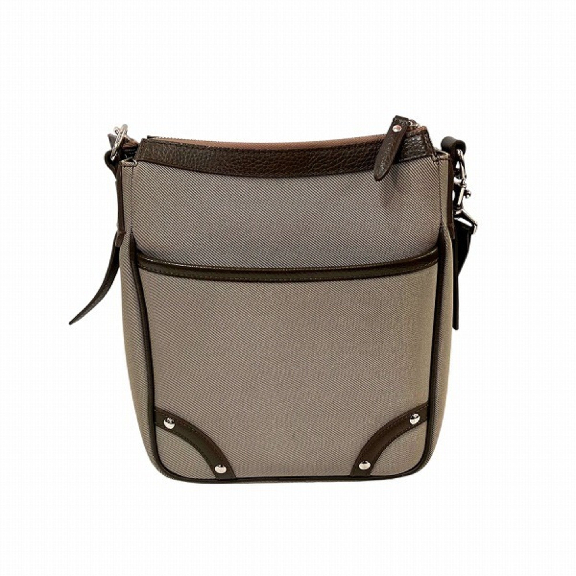 Burberry Canvas Leather Shoulder Bag (Pre-Owned)