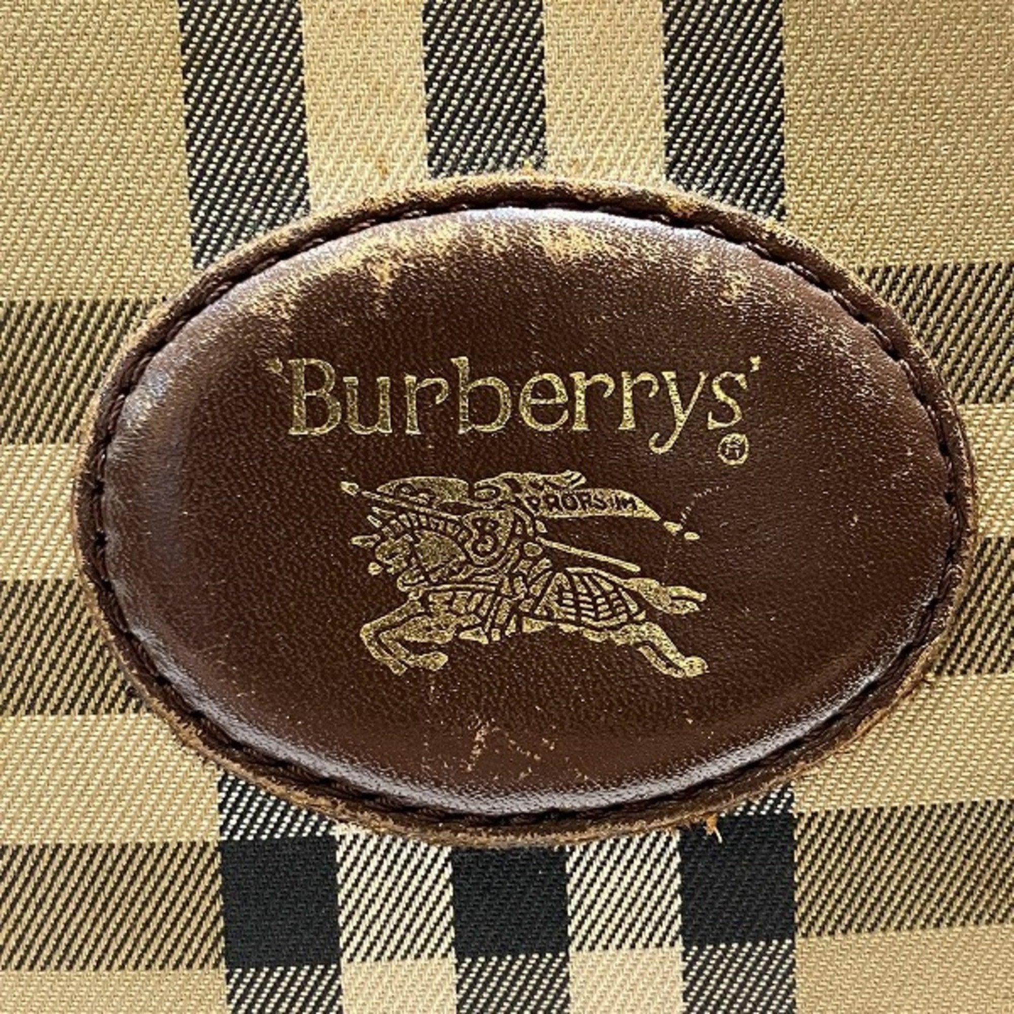 Burberry  Canvas Leather Shoulder Bag (Pre-Owned)