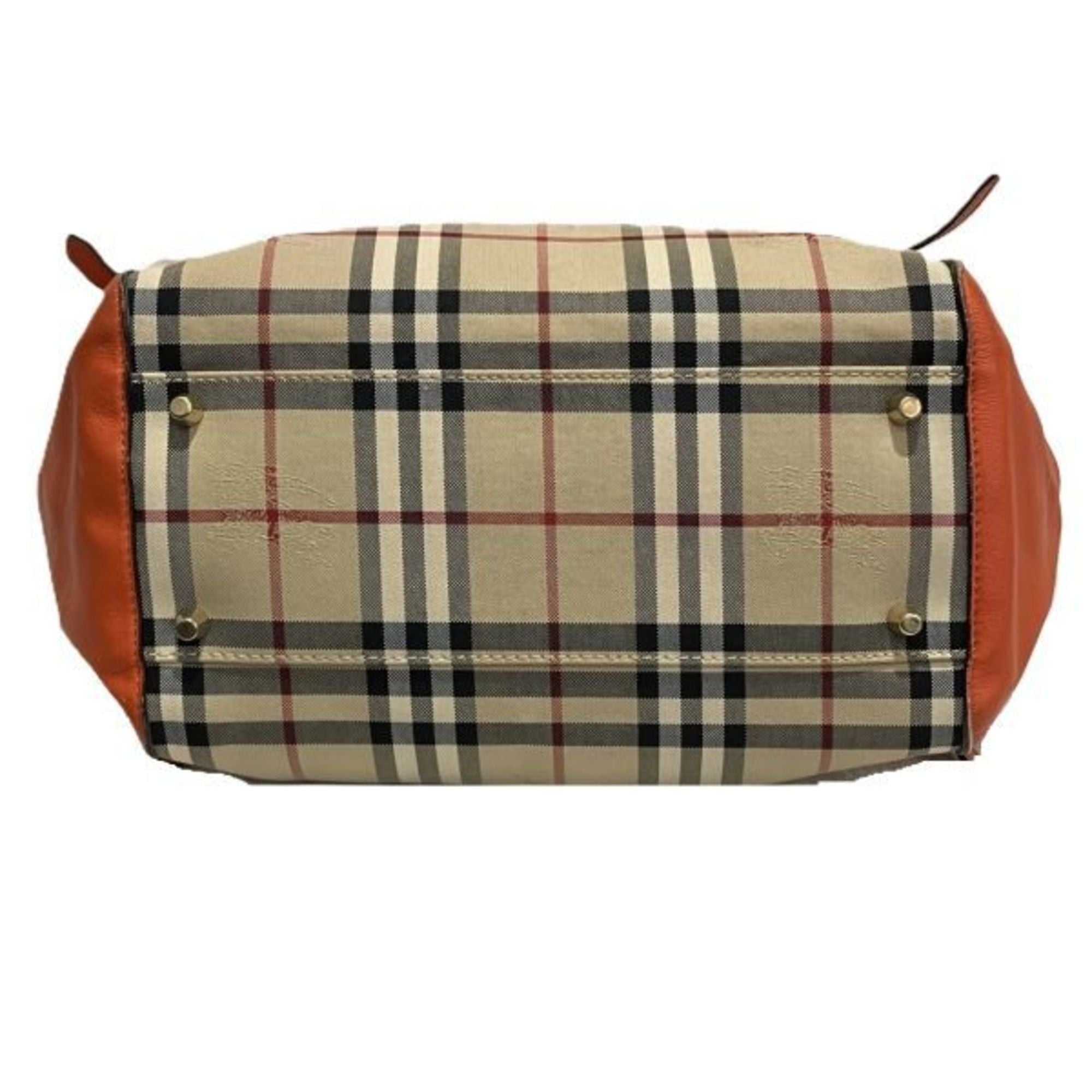 Burberry Leather Canvas Tote Bag (Pre-Owned)