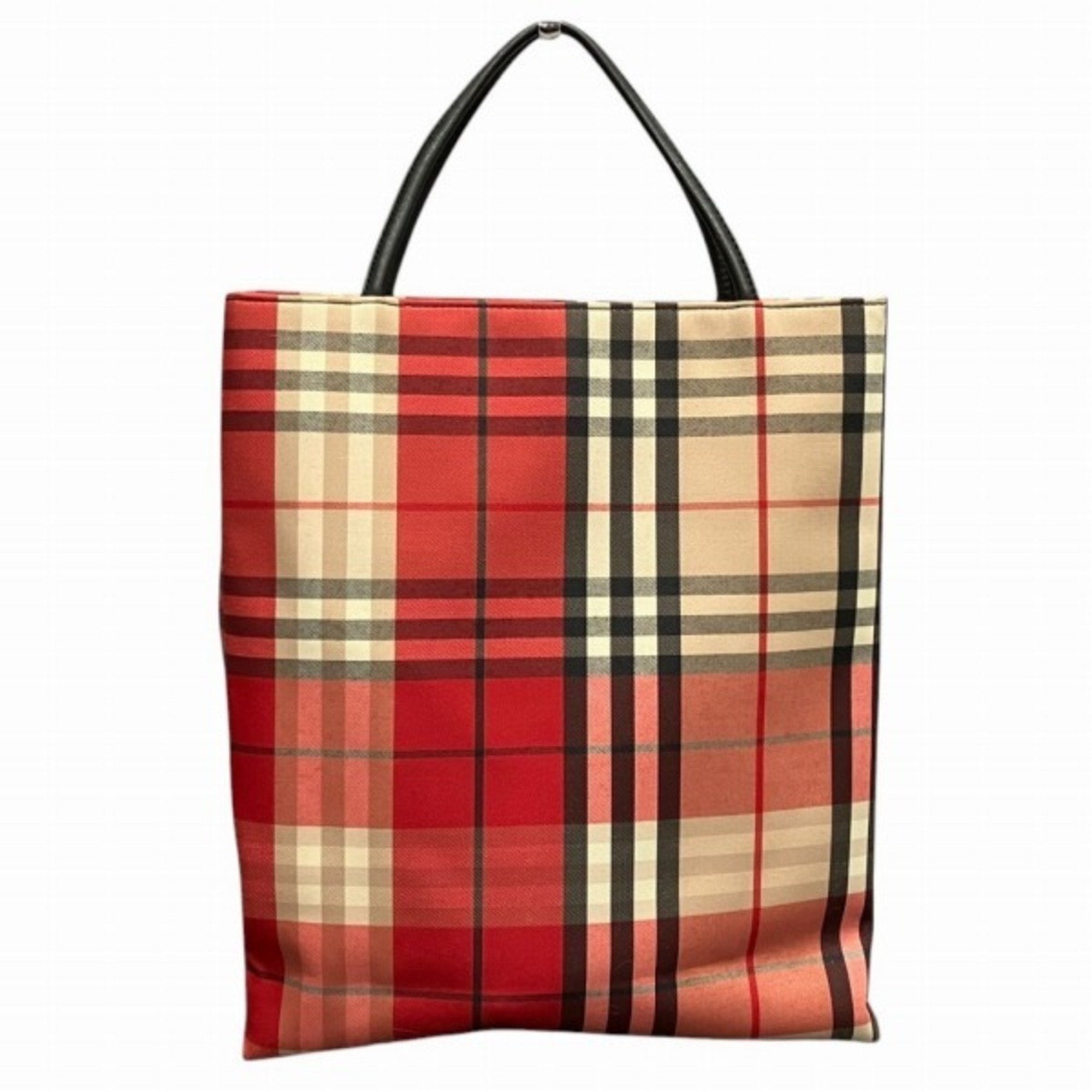 Burberry Canvas Leather Handbag Tote Bag (Pre-Owned)