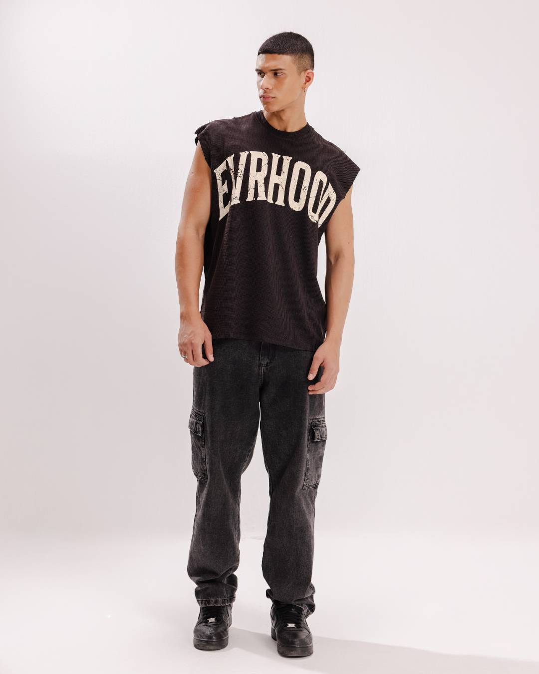 Waffle Sando - Obsidian Brown - Evrhood waffle knit sleeveless top