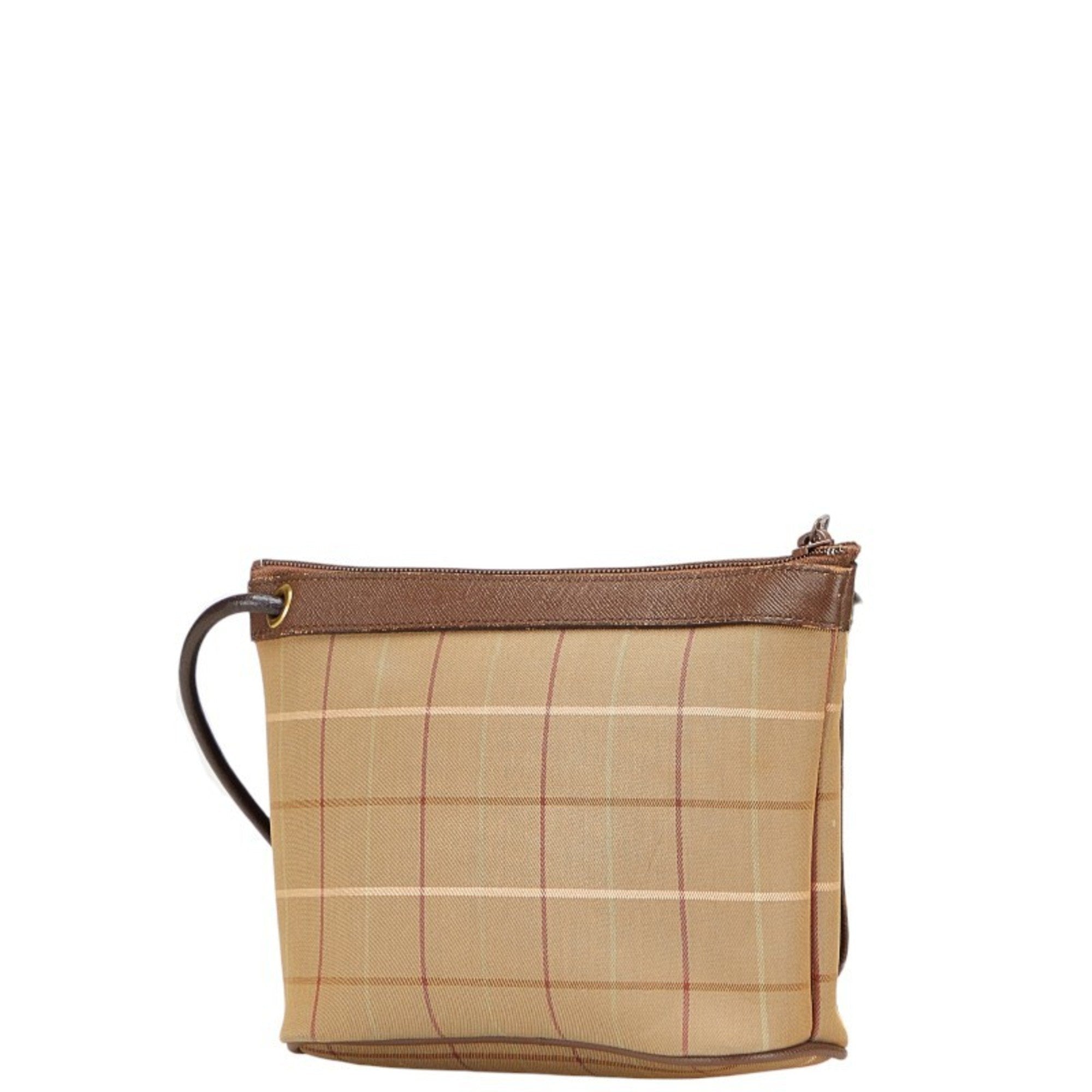 Burberry  Canvas Leather Shoulder Bag (Pre-Owned)