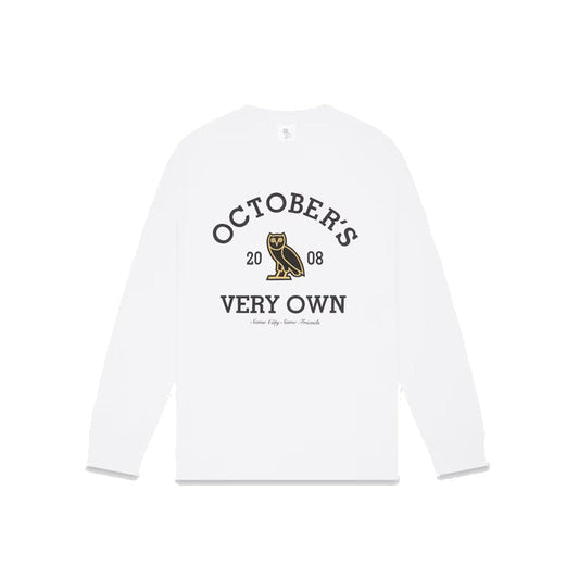 OVO Collegiate Longsleeve T-Shirt White