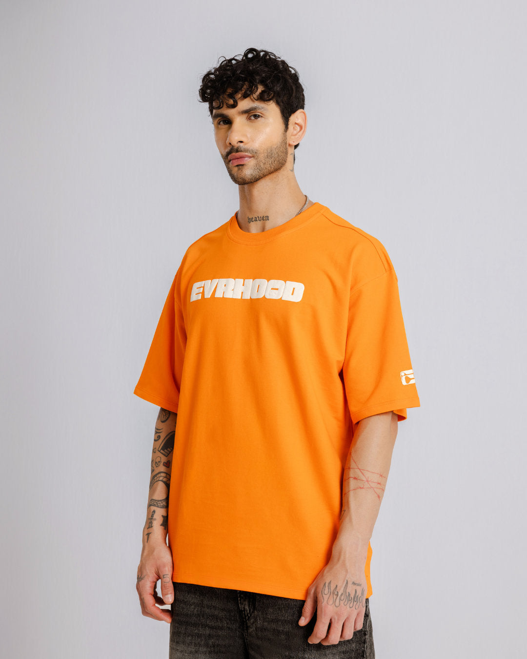 Run or Burn - Orange - Evrhood oversized graphic t-shirt