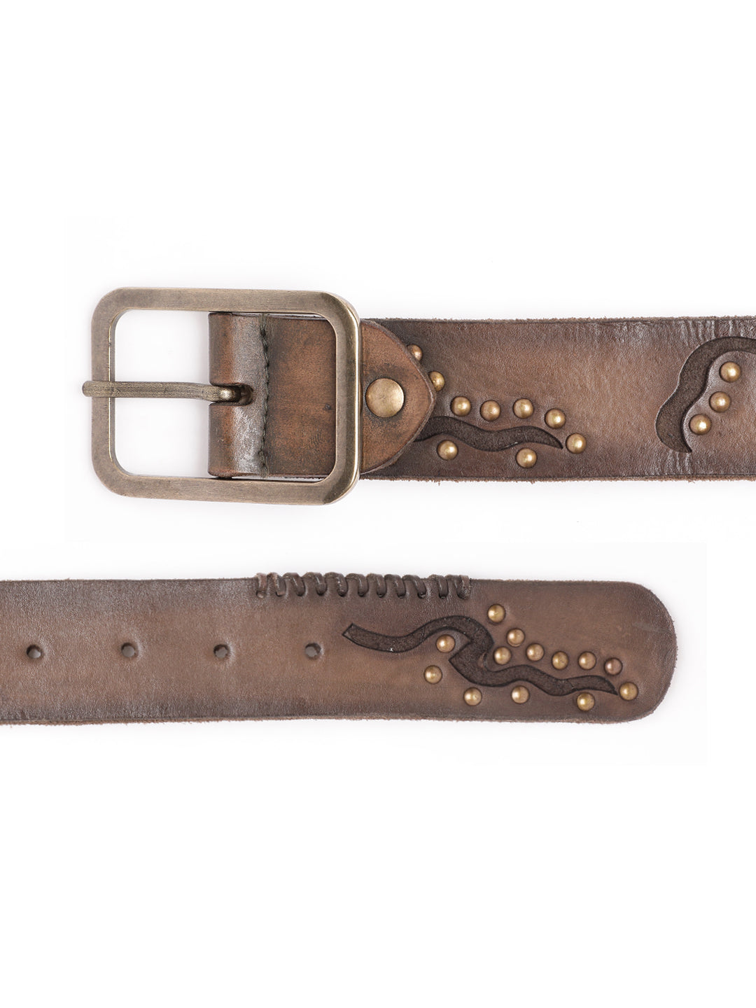 BROWN Mens Classic Olive Leather Belt by Art N Vintage