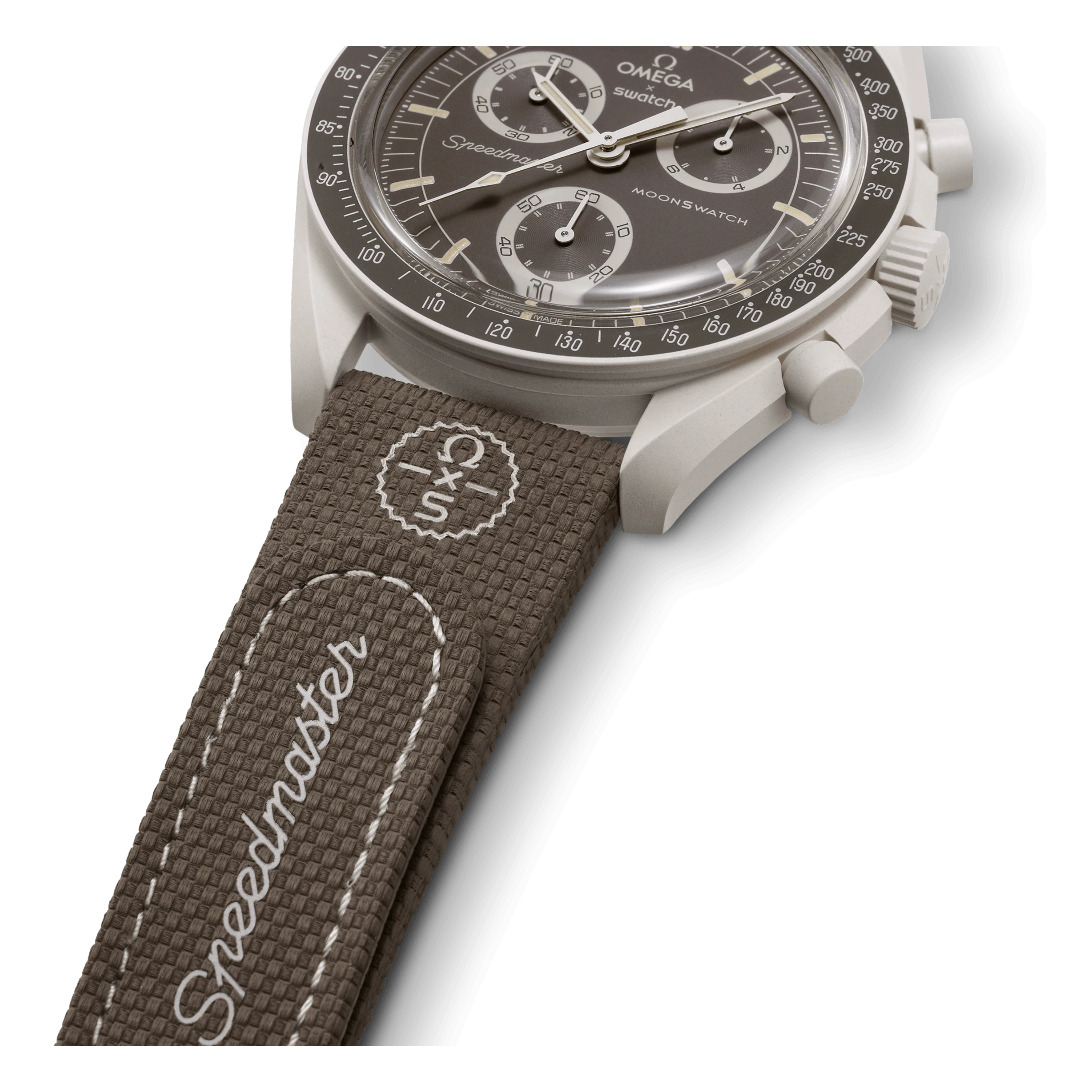 SWATCH X OMEGA BIOCERAMIC MOONSWATCH DARK BROWN SAND STRAPS