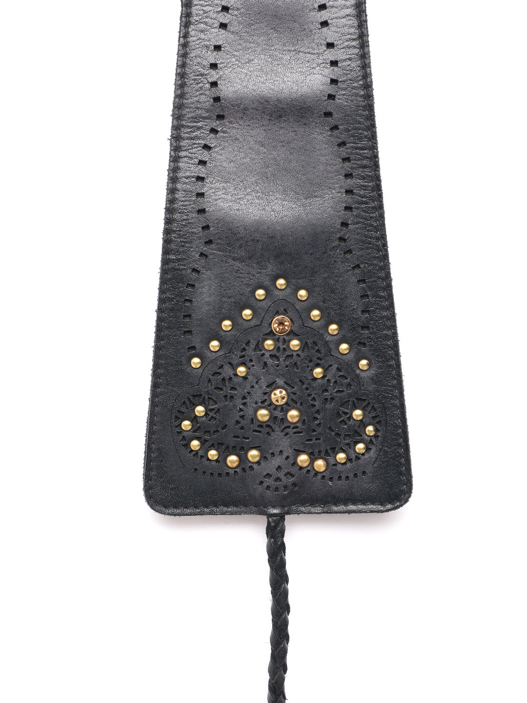 BLACK Womens Genuine Leather Belt by Art N Vintage