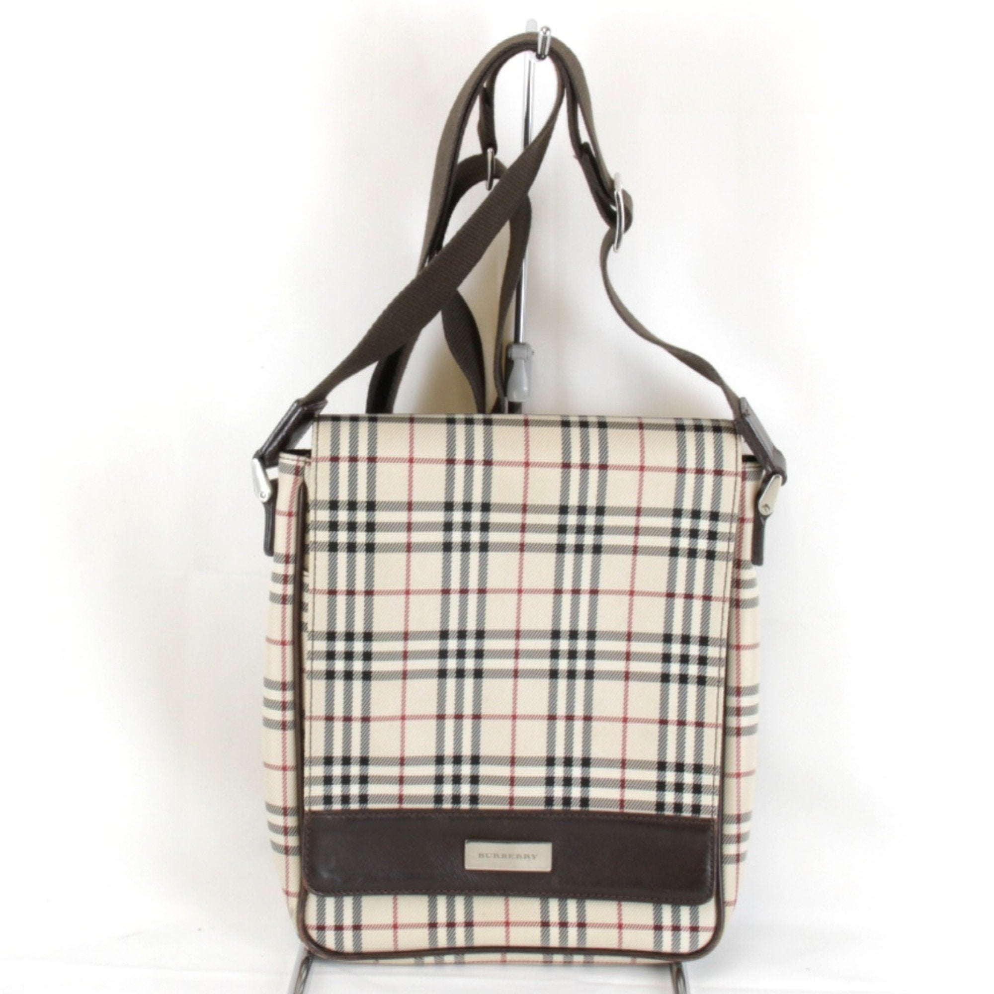 Burberry Canvas Leather Shoulder Bag (Pre-Owned)
