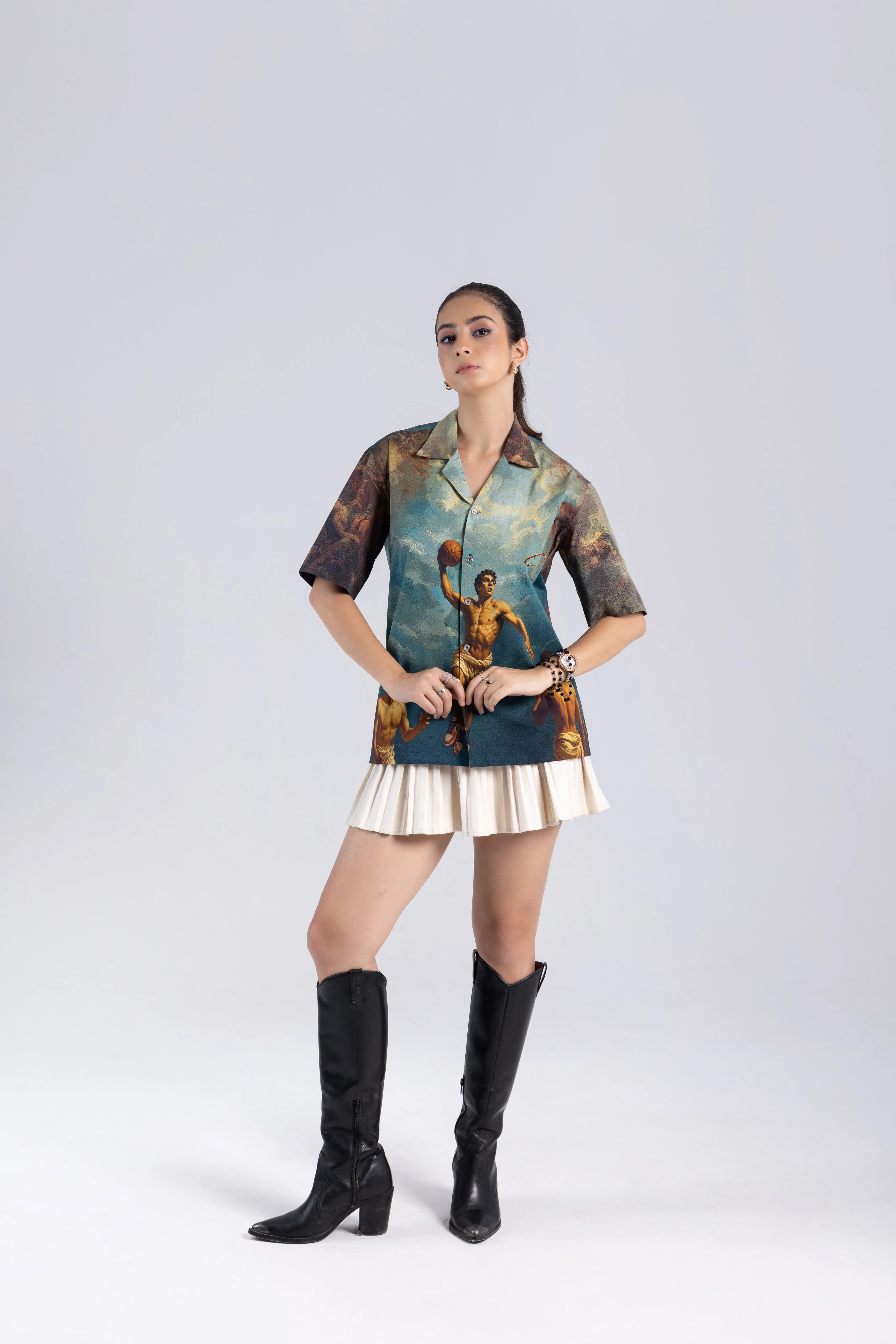 Court of Chaos Oversized Cuban Collar Shirt