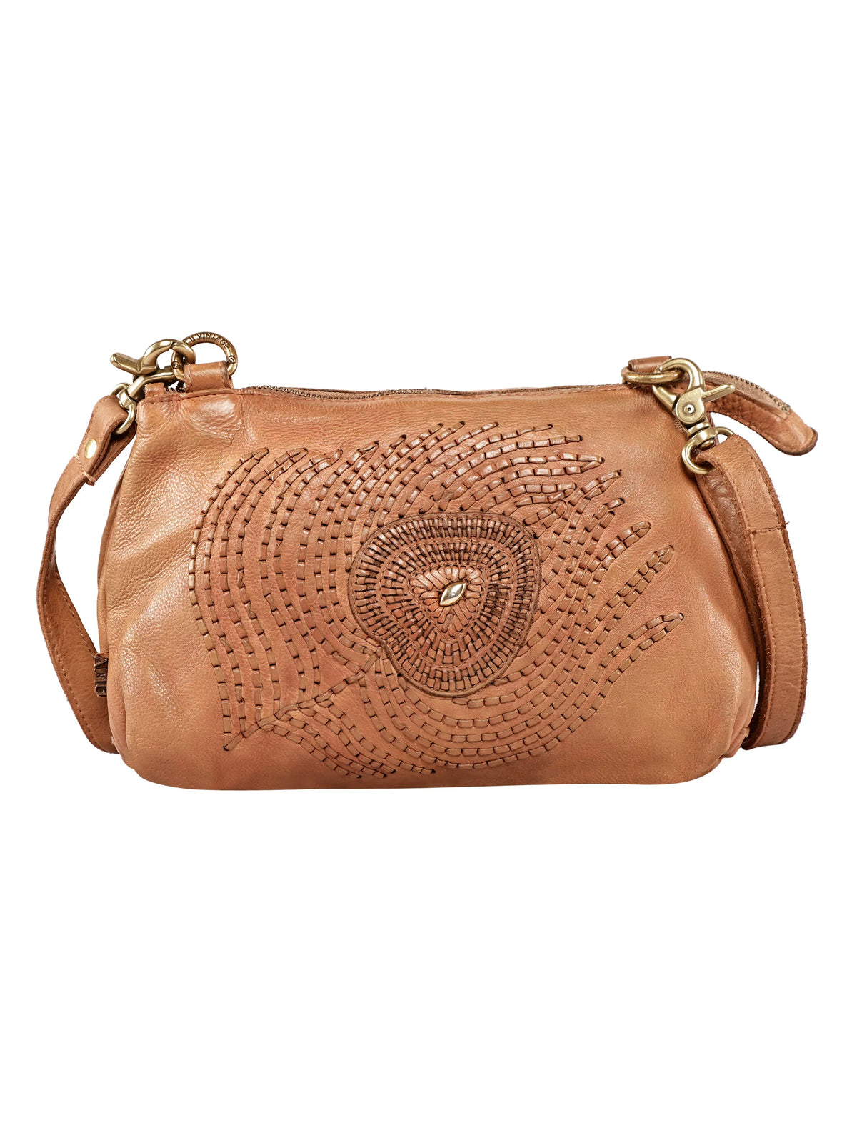 Art N Vintage Handcrafted Cognac Leather Crossbody Sling Bag