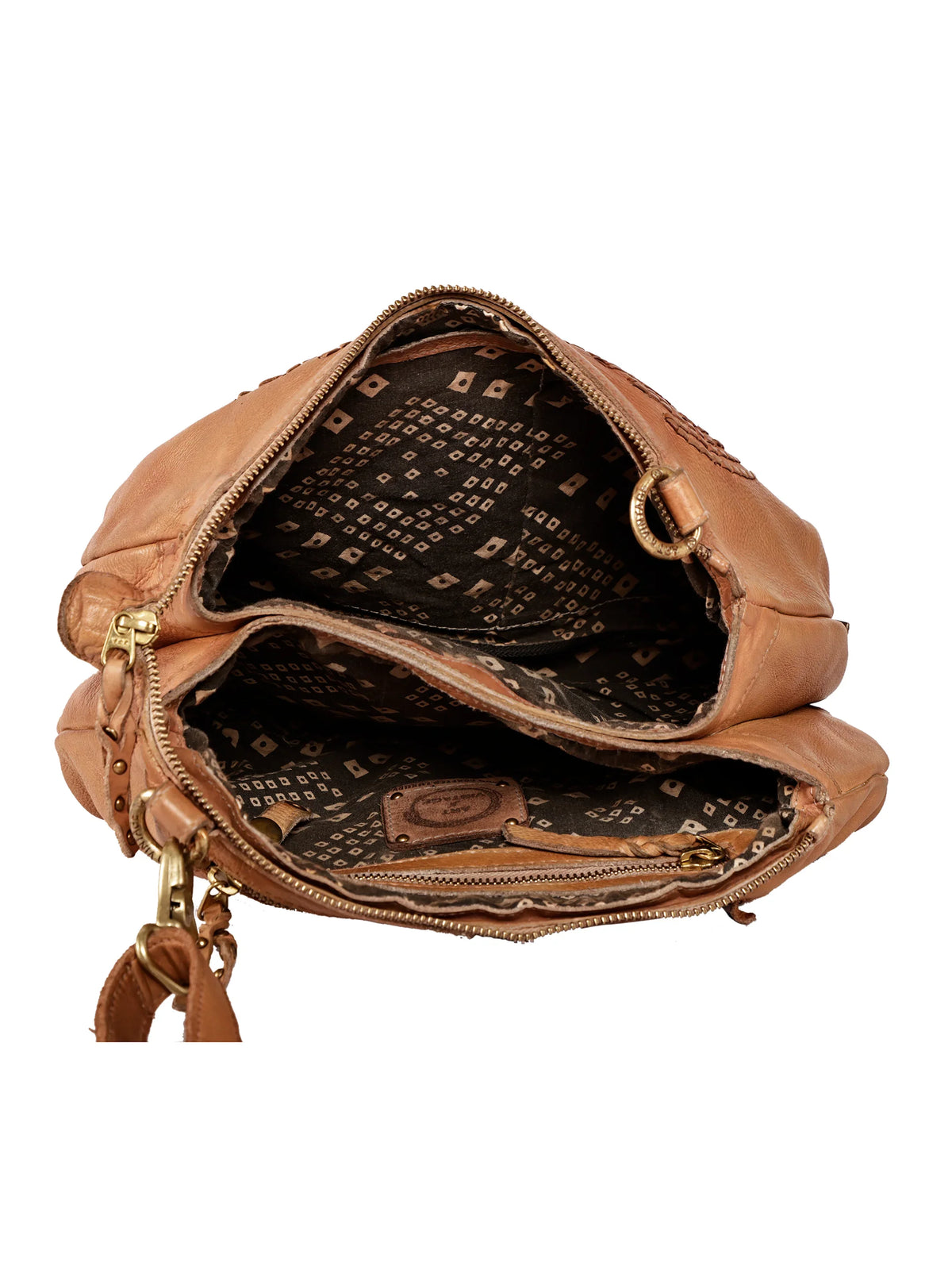 Art N Vintage Handcrafted Cognac Leather Crossbody Sling Bag